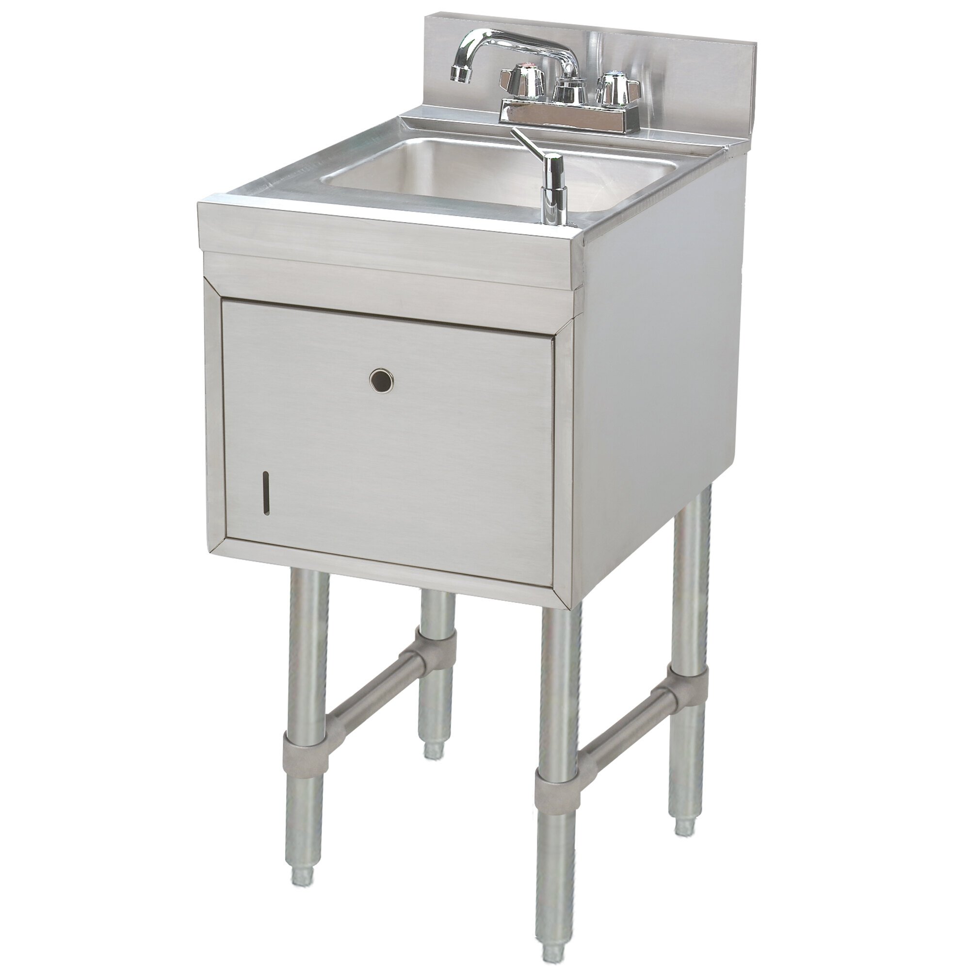 Advance Tabco SC15TS Stainless Steel Underbar Hand Sink with Soap / Towel Dispensers 15" x 21"