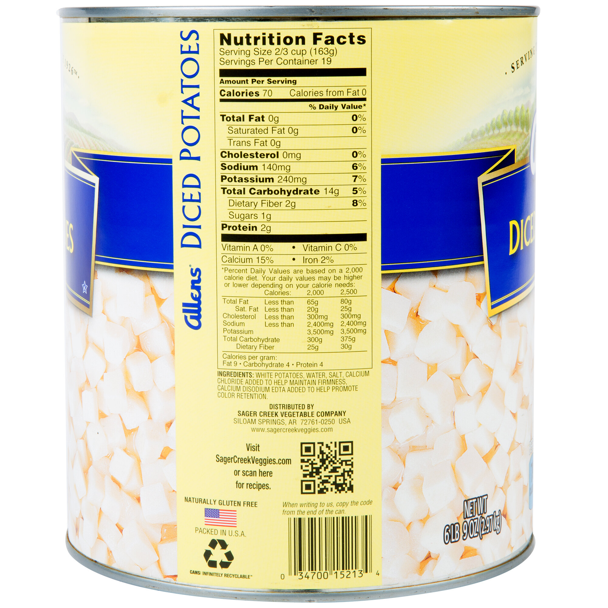 Canned Diced Potatoes 10 Can