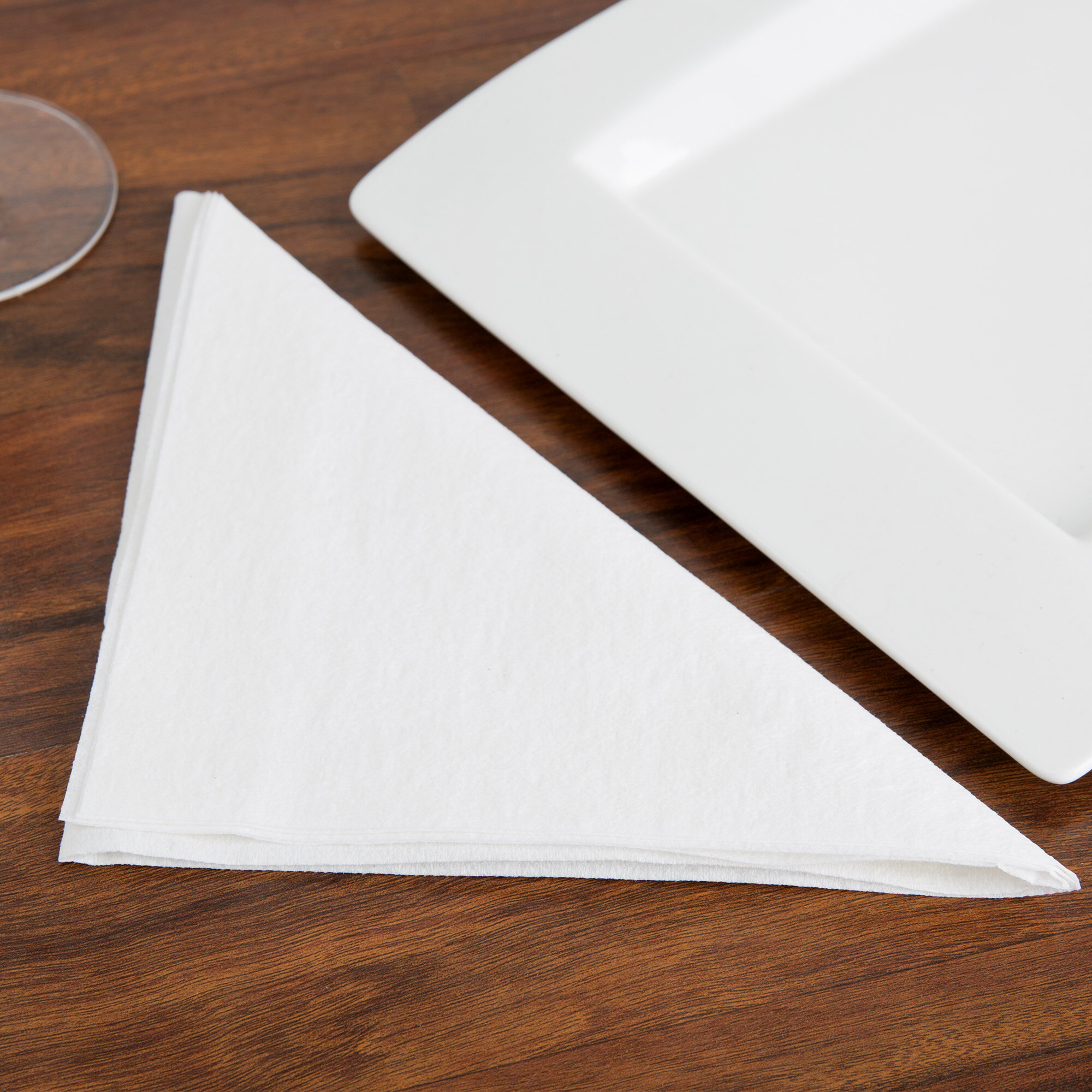 Choice White LinenFeel 1/4 Fold Dinner Napkin 800/Case