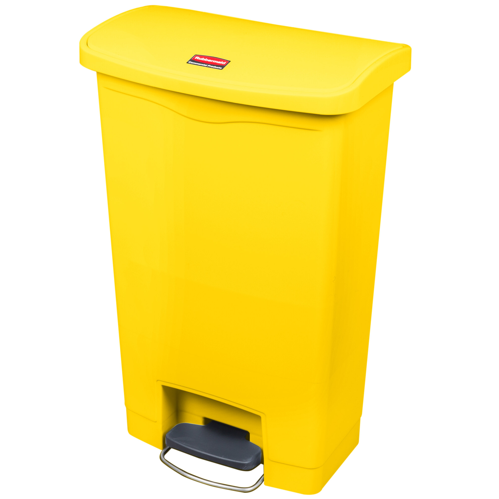 Rubbermaid 1883575 Slim Jim Resin Yellow Front StepOn Trash Can 52 Qt. / 13 Gallon
