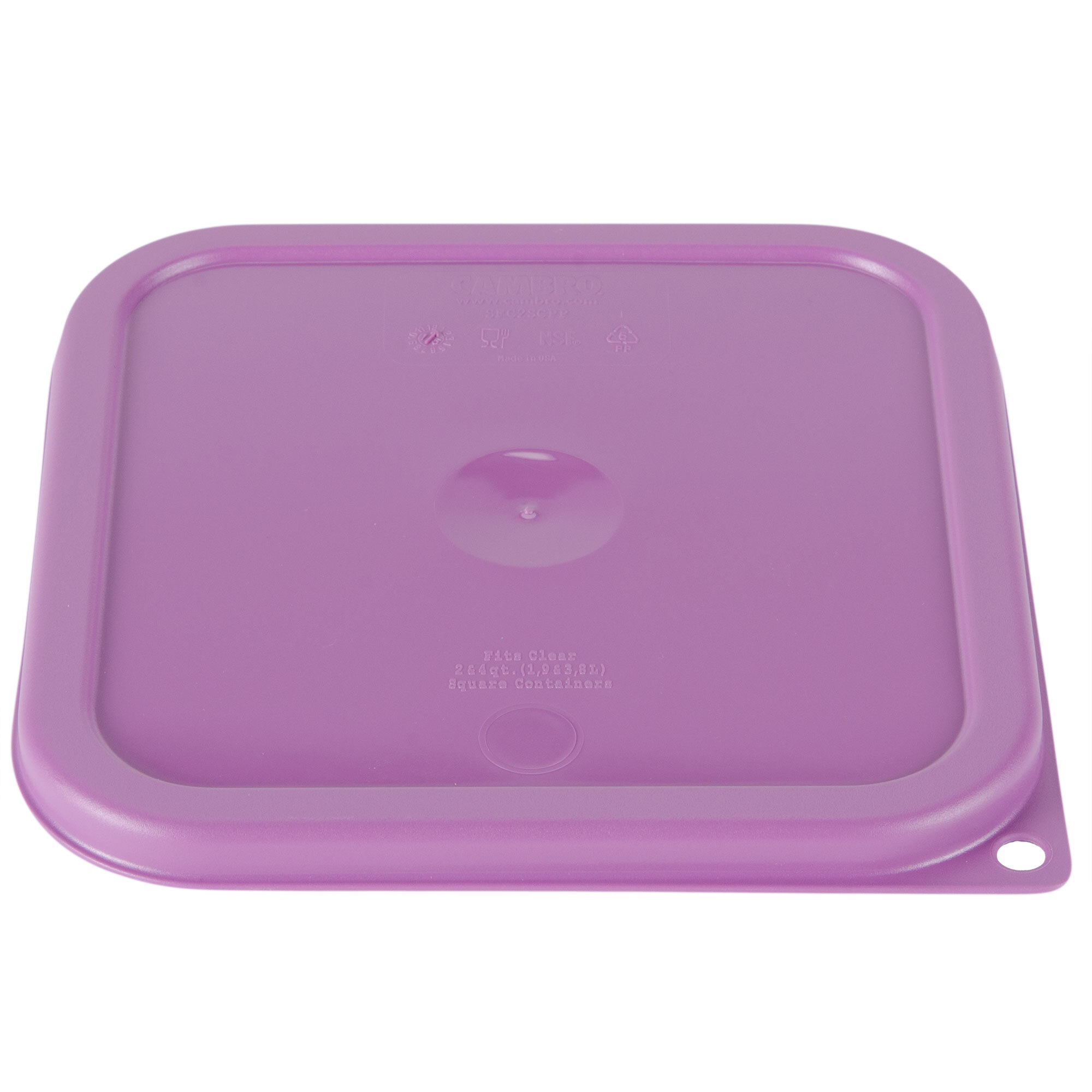 Cambro SFC2SCPP441 CamSquare Purple Lid for 24 Qt. Food Storage Containers