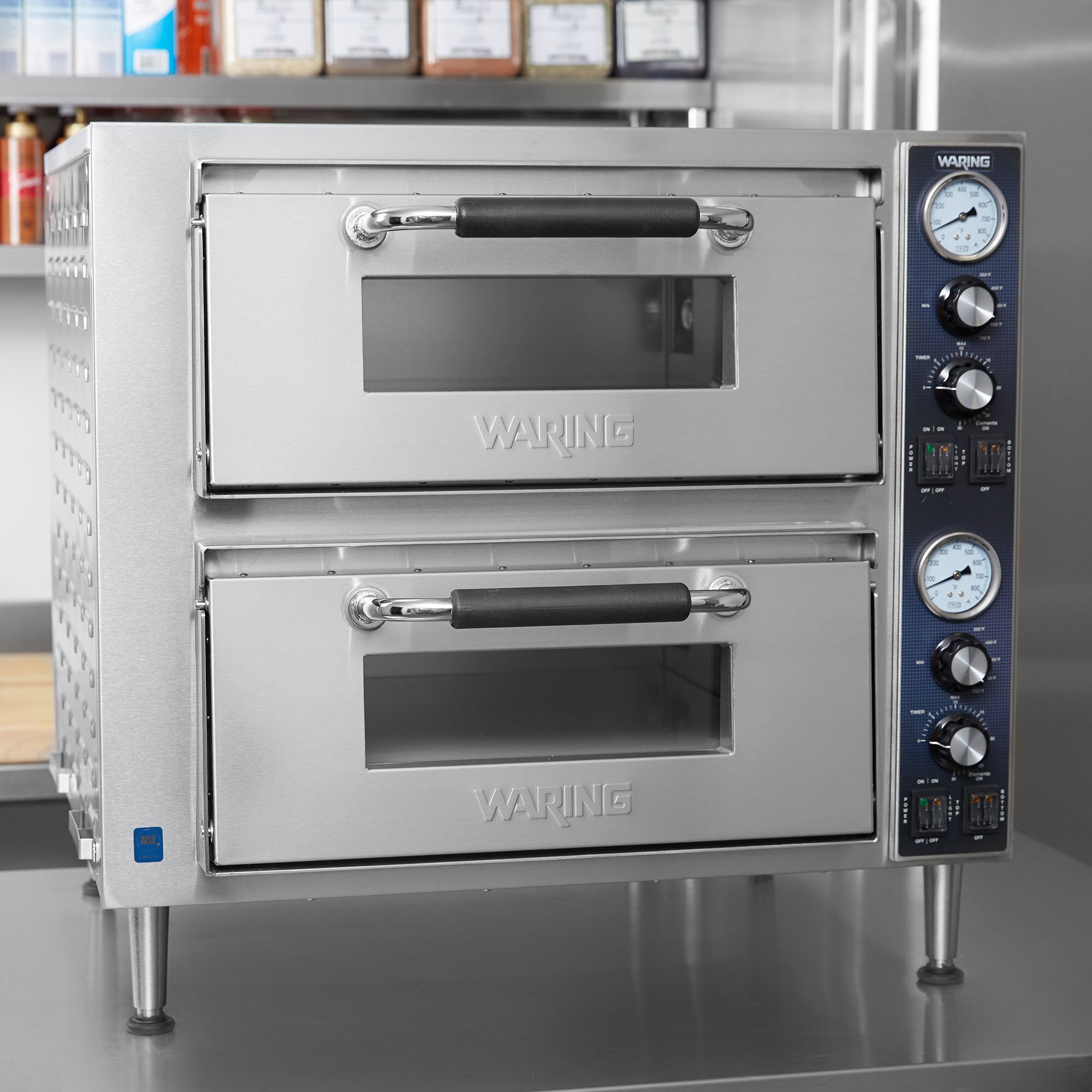 Waring WPO750 Double Deck Countertop Pizza Oven with Two Independent
