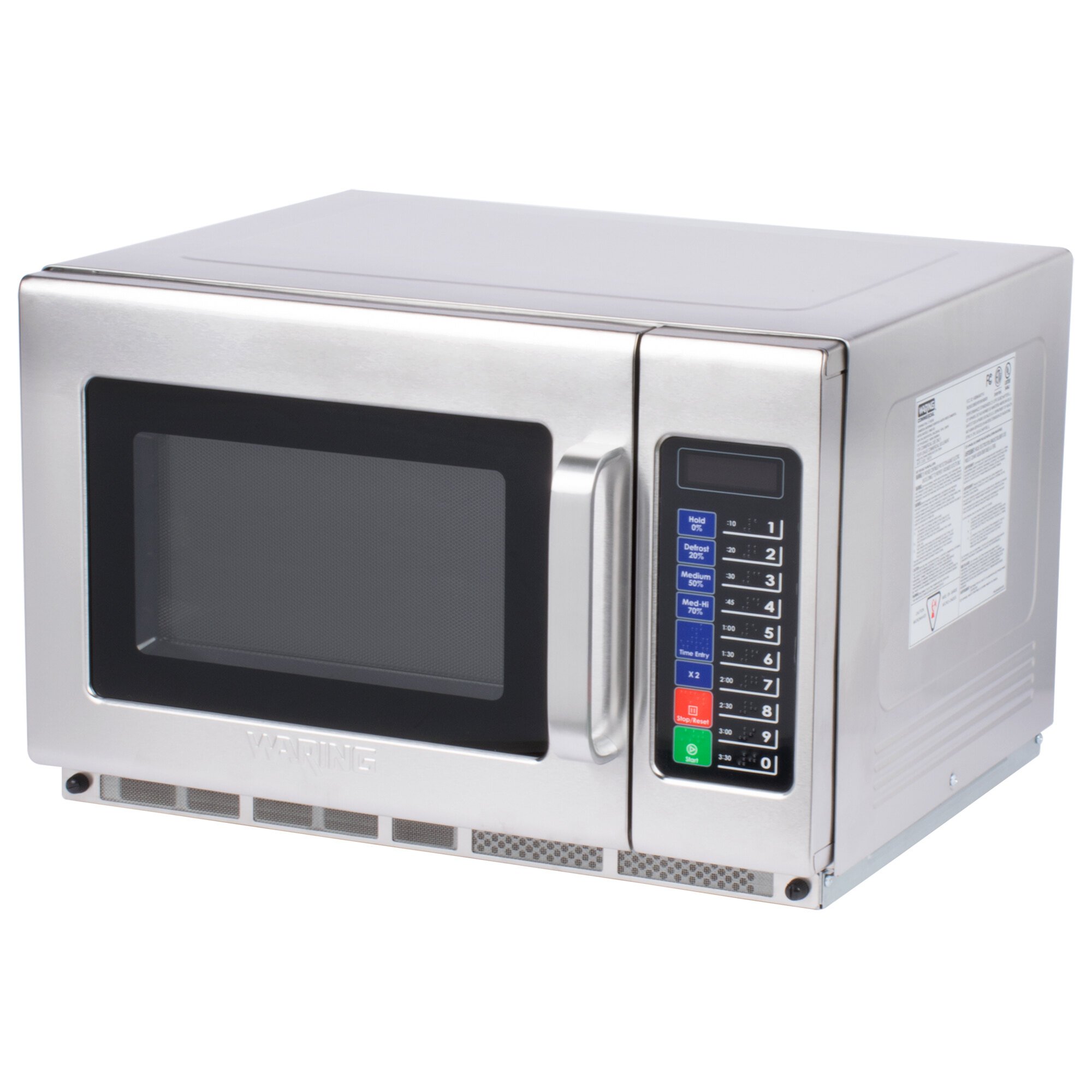 Waring WMO120 Stainless Steel Commercial Microwave with Push Button ...