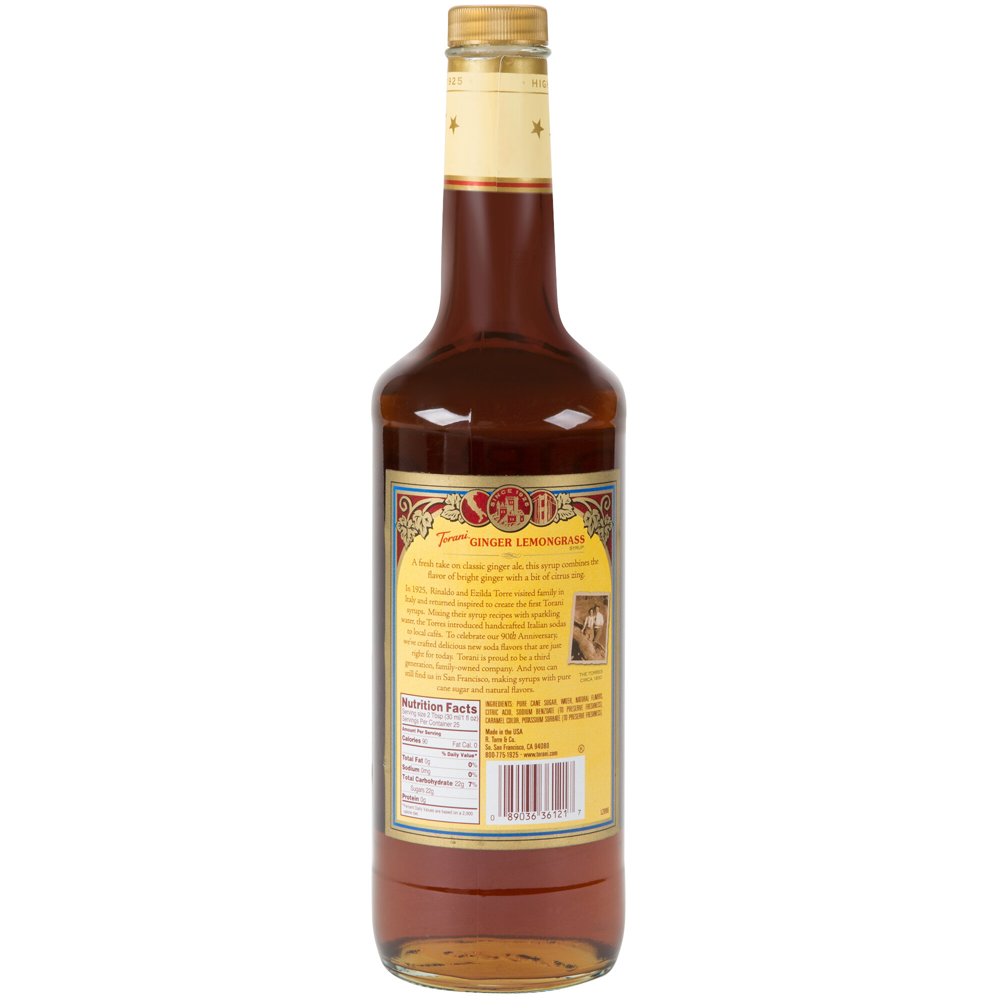Torani 750 mL Limited Edition Ginger Lemongrass Flavoring Syrup