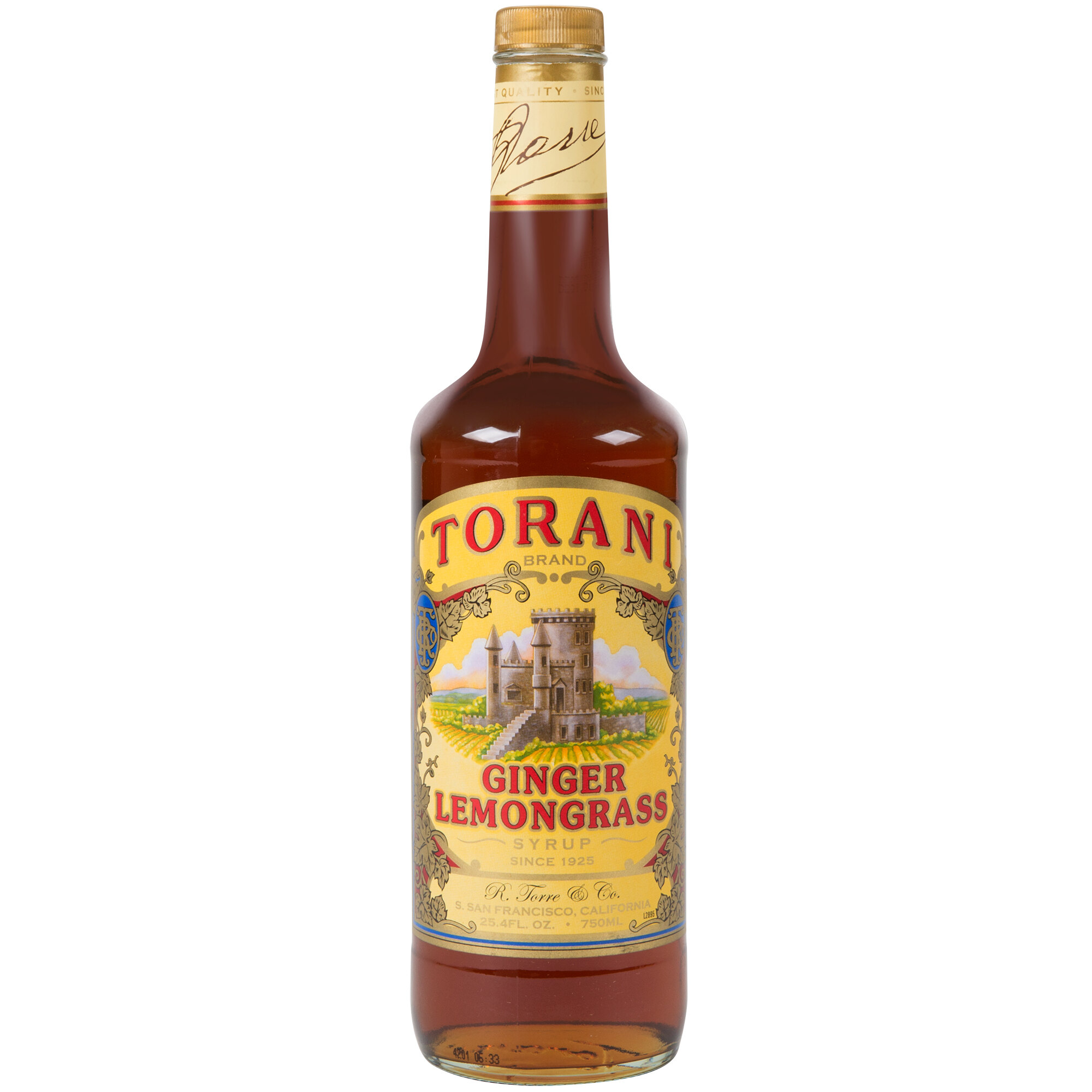 Torani 750 mL Limited Edition Ginger Lemongrass Flavoring Syrup