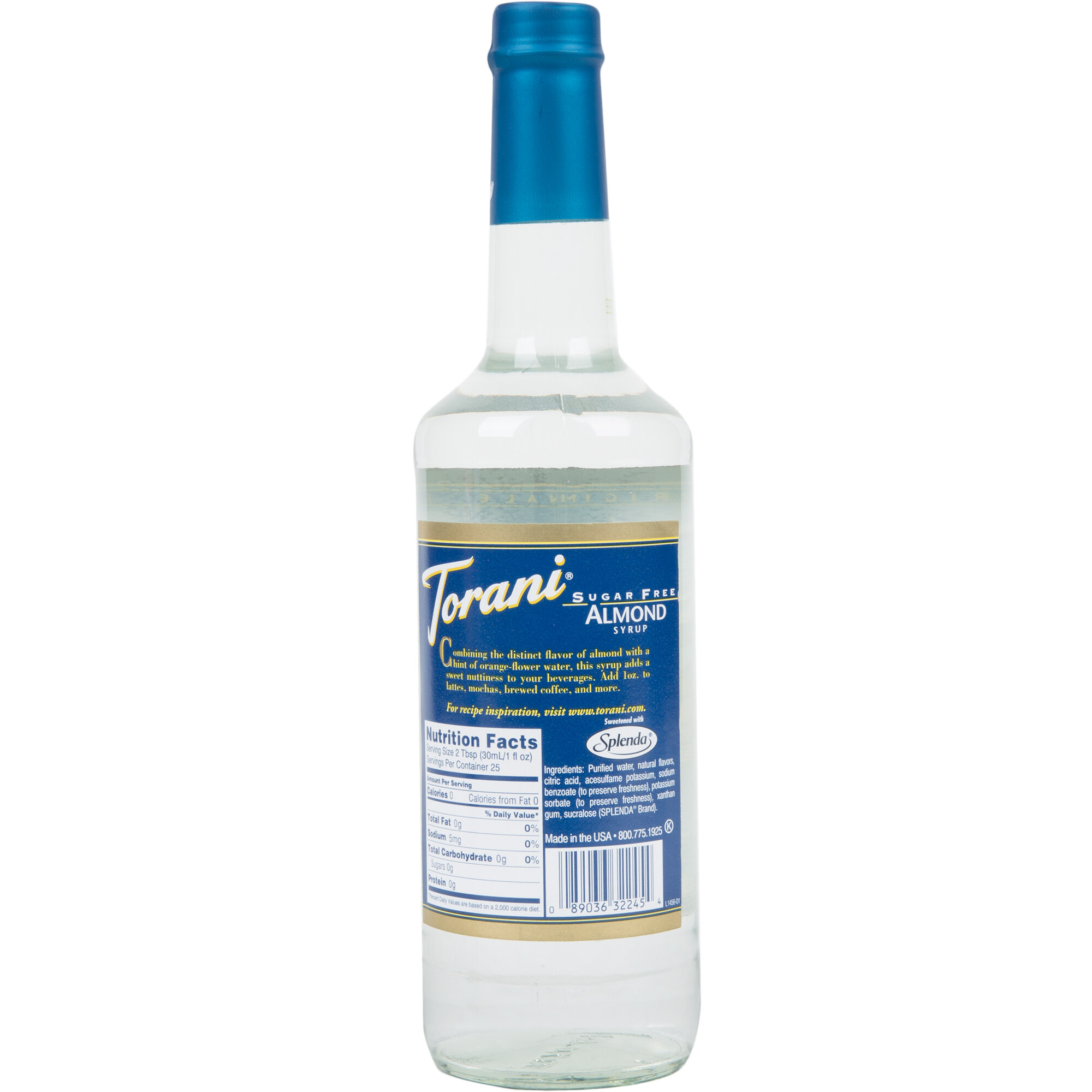 Torani 750 mL Sugar Free Almond Flavoring Syrup