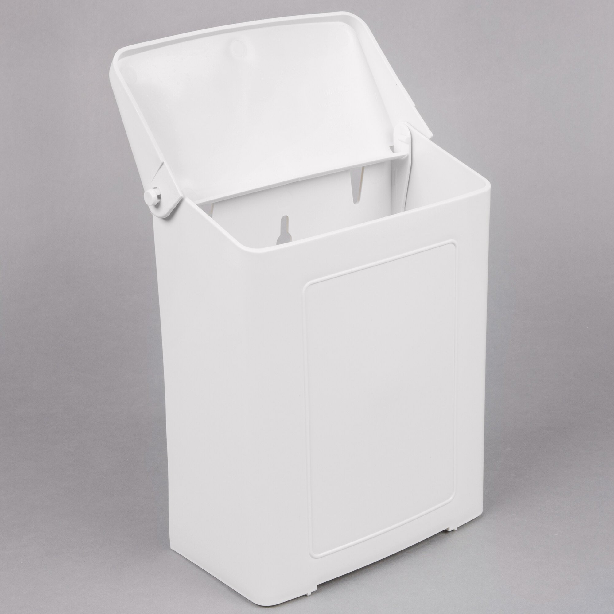 Lavex Janitorial White Plastic WallMount Sanitary Napkin Receptacle