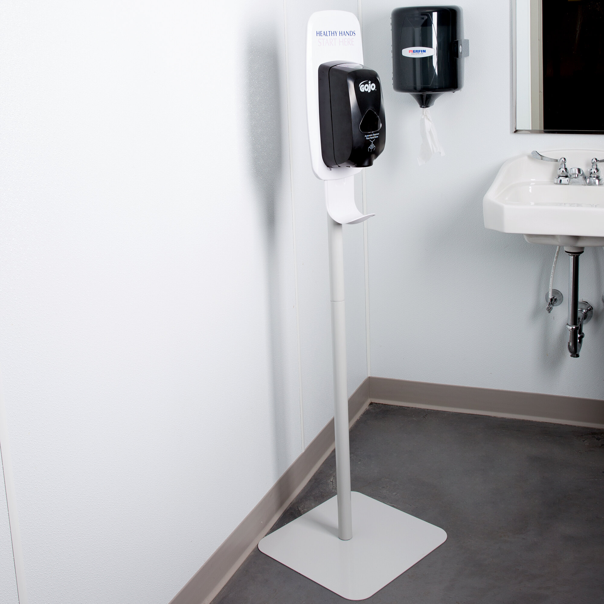 Purell® 2424DS Gray Touch Free Hand Sanitizer Dispenser Stand