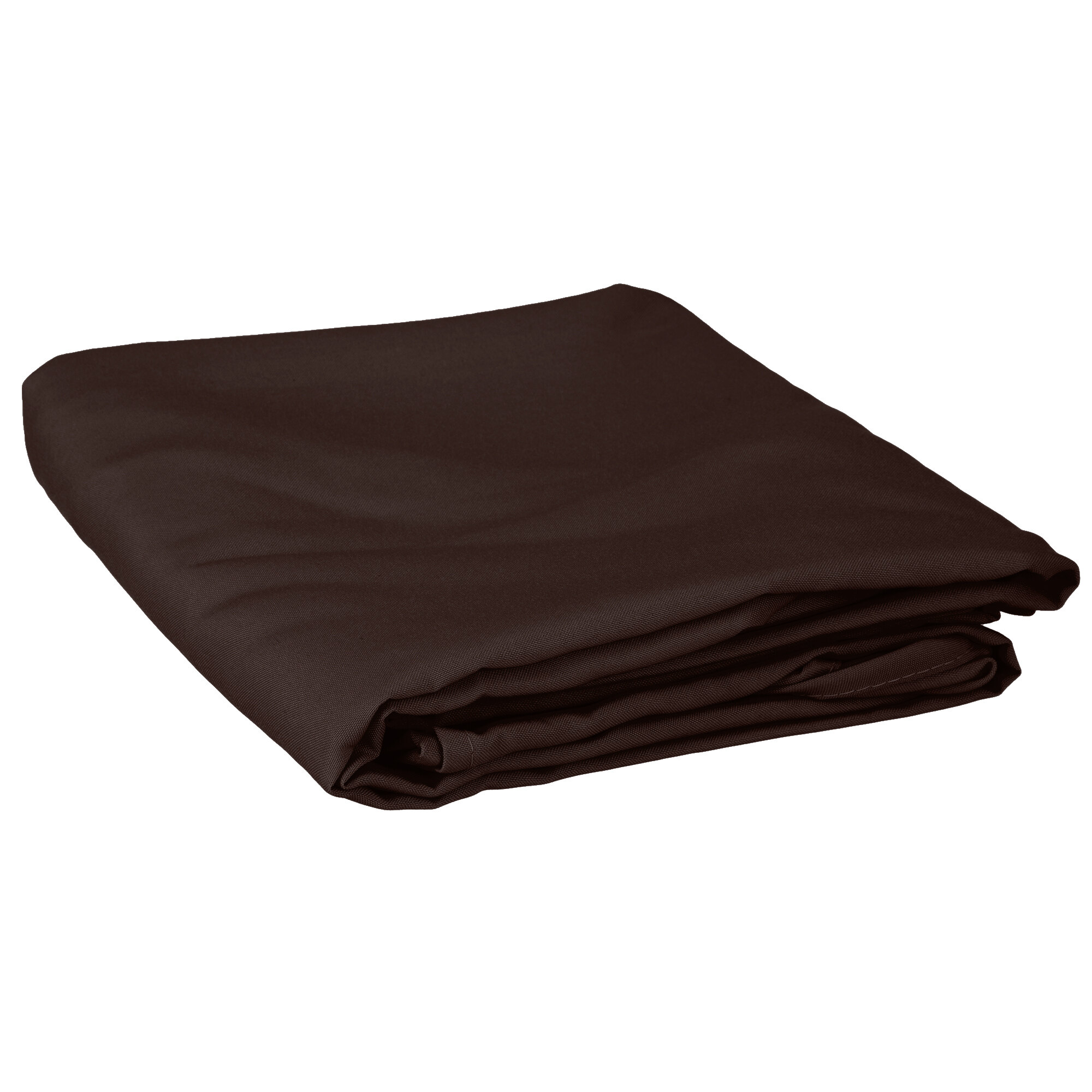 Intedge 83" Round Brown 100 Polyester Hemmed Cloth Table Cover