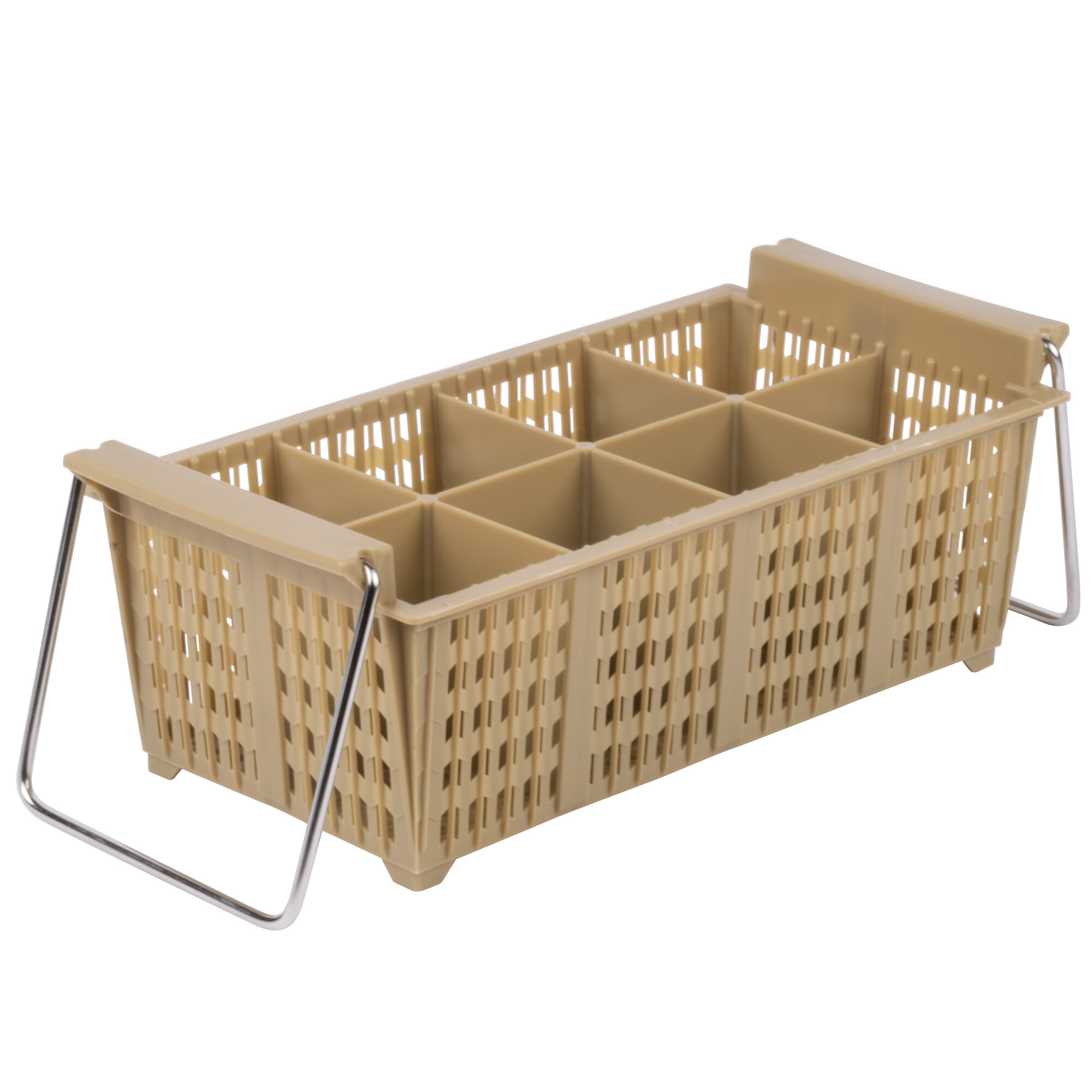 8 Compartment Half Size Flatware Rack with Handles