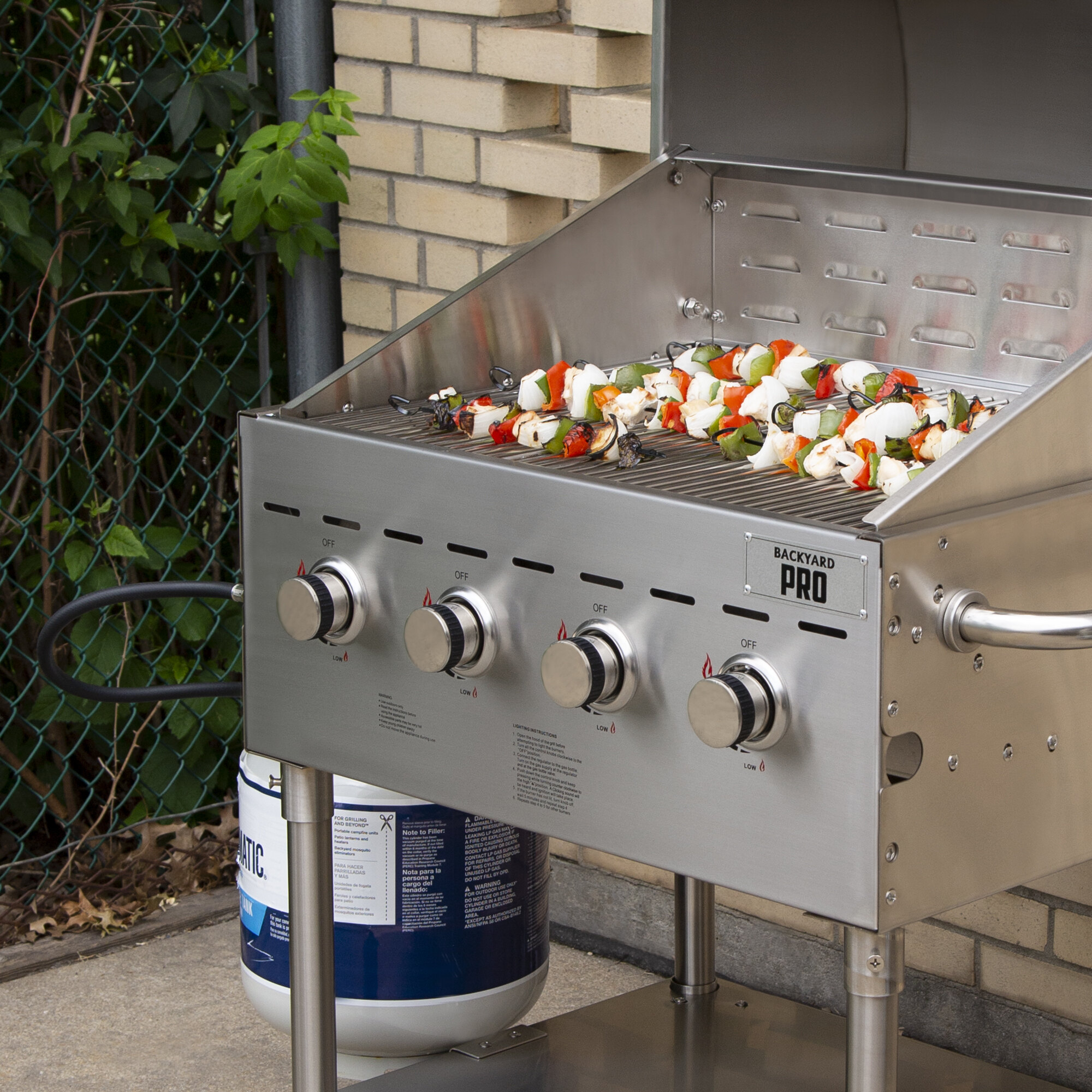 Backyard Pro C3H830DEL Deluxe 30" Stainless Steel Liquid Propane Outdoor Grill with Roll Dome