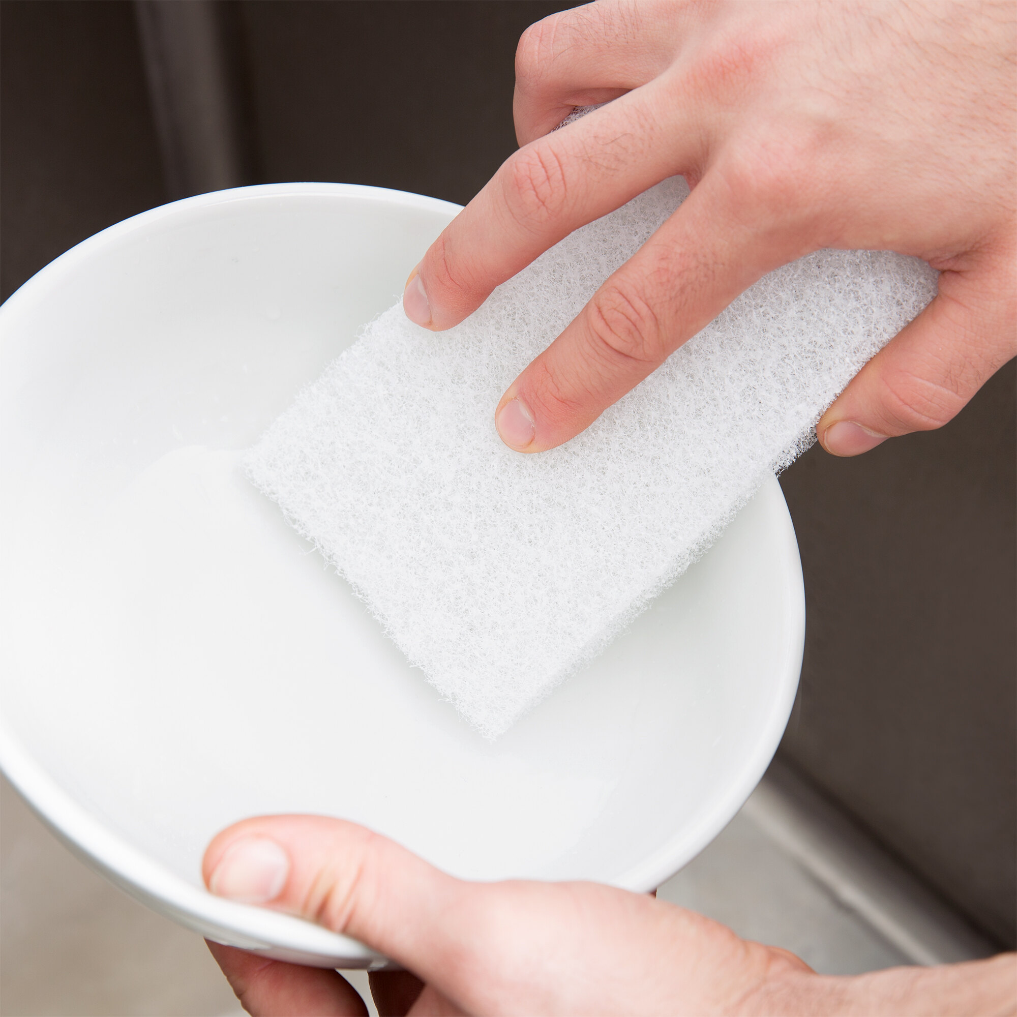 Scrubble By ACS 90030 6" x 3 1/2" LightDuty White Scouring Pad 40/Case