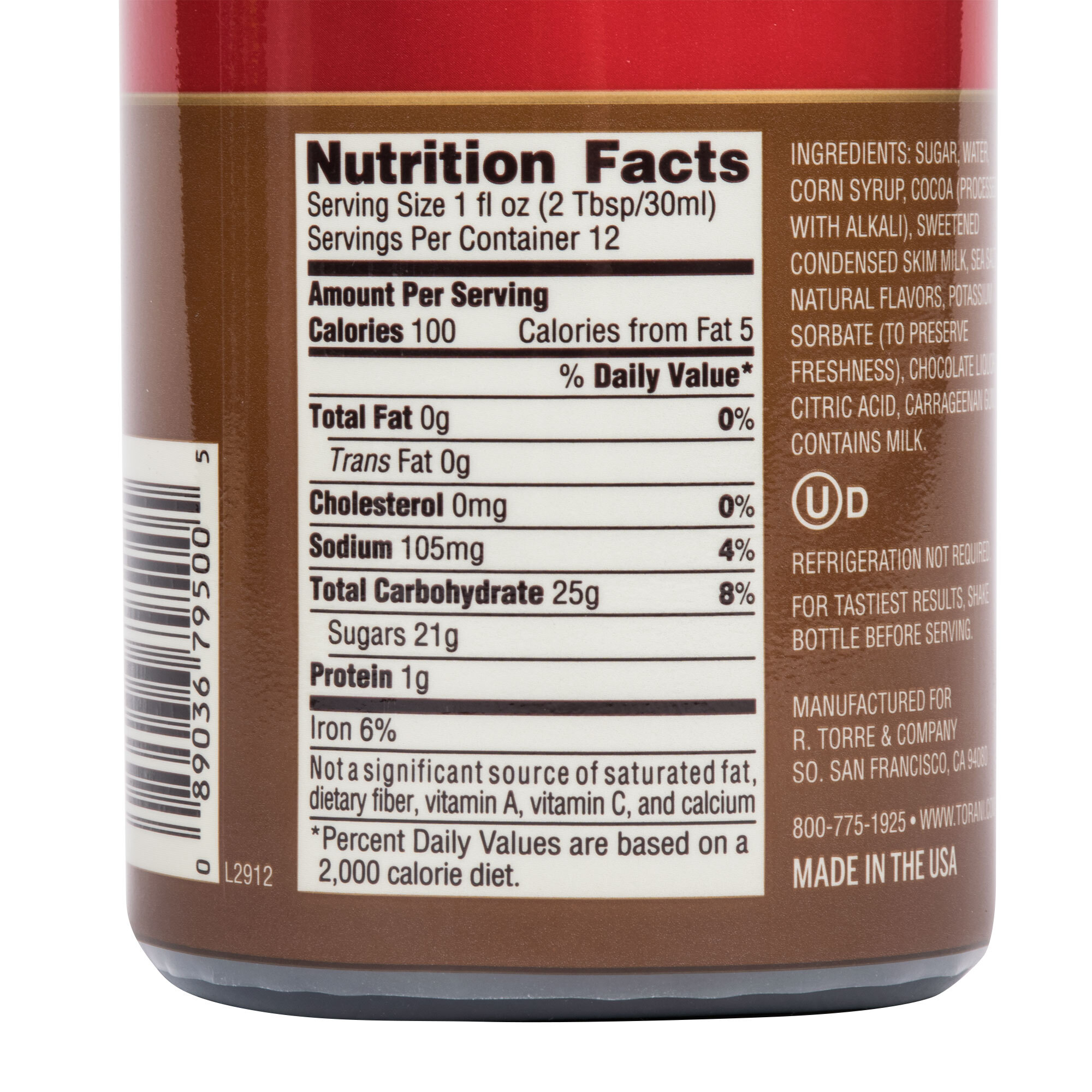 Torani 16.5 oz. Salted Chocolate Caramel Flavoring Sauce