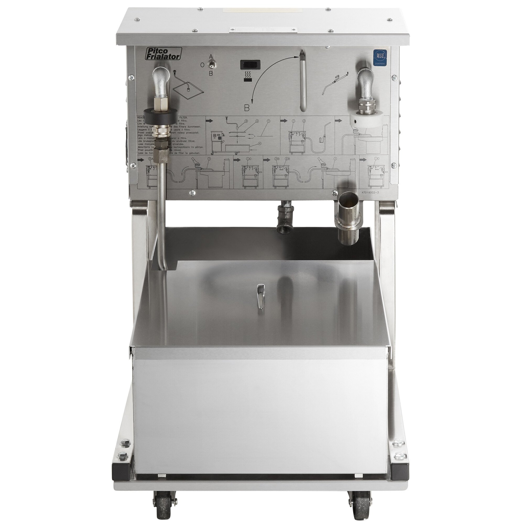 Pitco RP14 55 lb. Portable Fryer Oil Filter Machine with Reversible