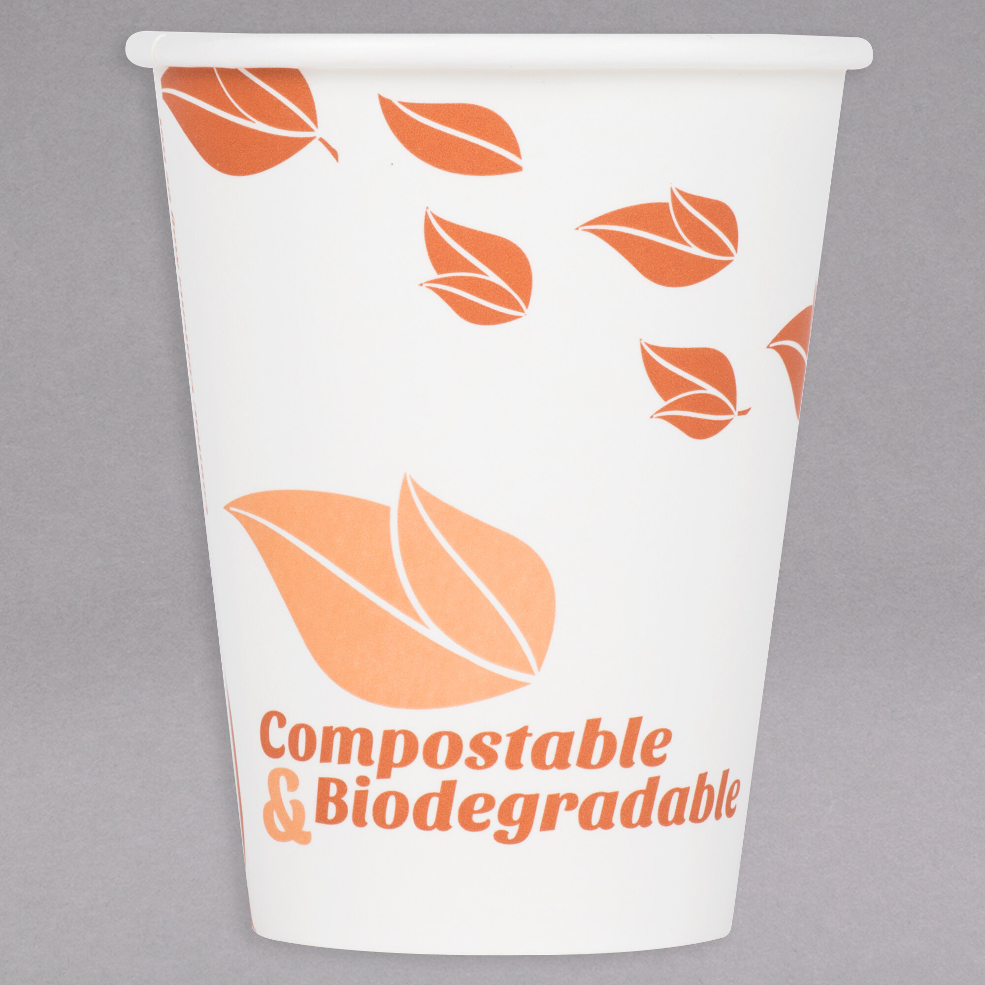 EcoChoice 12 oz. Leaf Print Compostable Paper Hot Cup 1000/Case