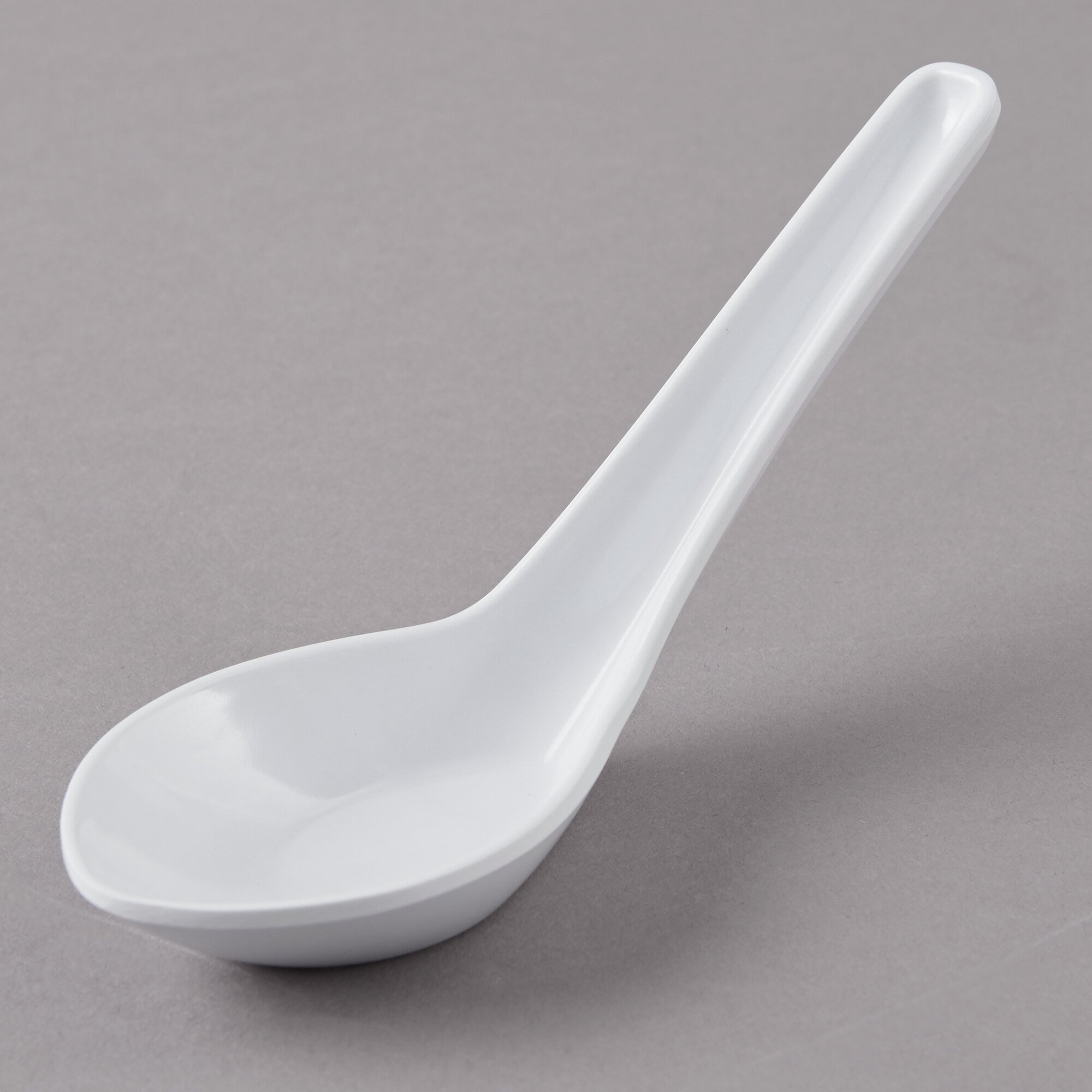 GET M6030W 0.65 oz. White Melamine Soup Spoon 12/Pack