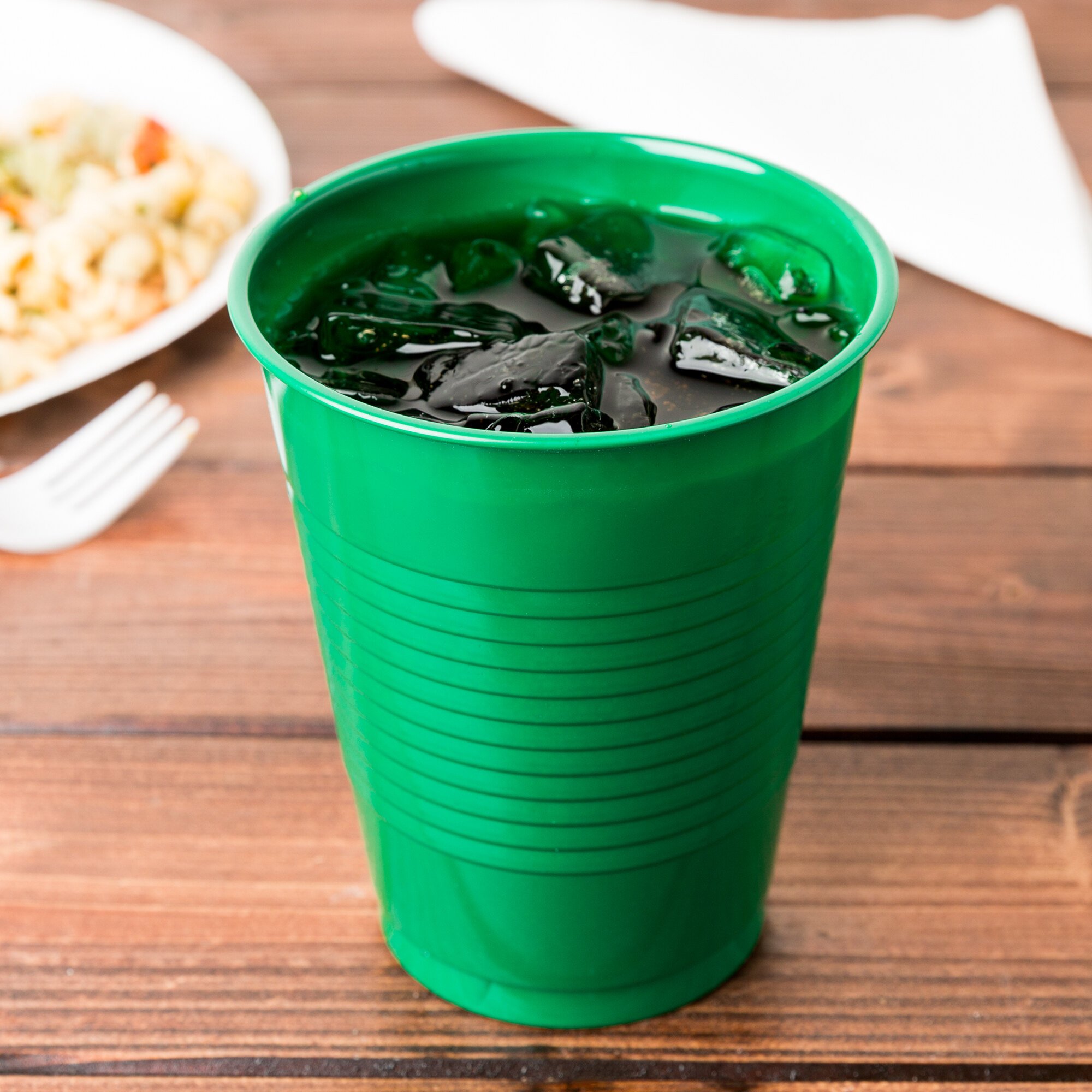 Creative Converting 28112081 16 oz. Emerald Green Plastic Cup - 20/Pack