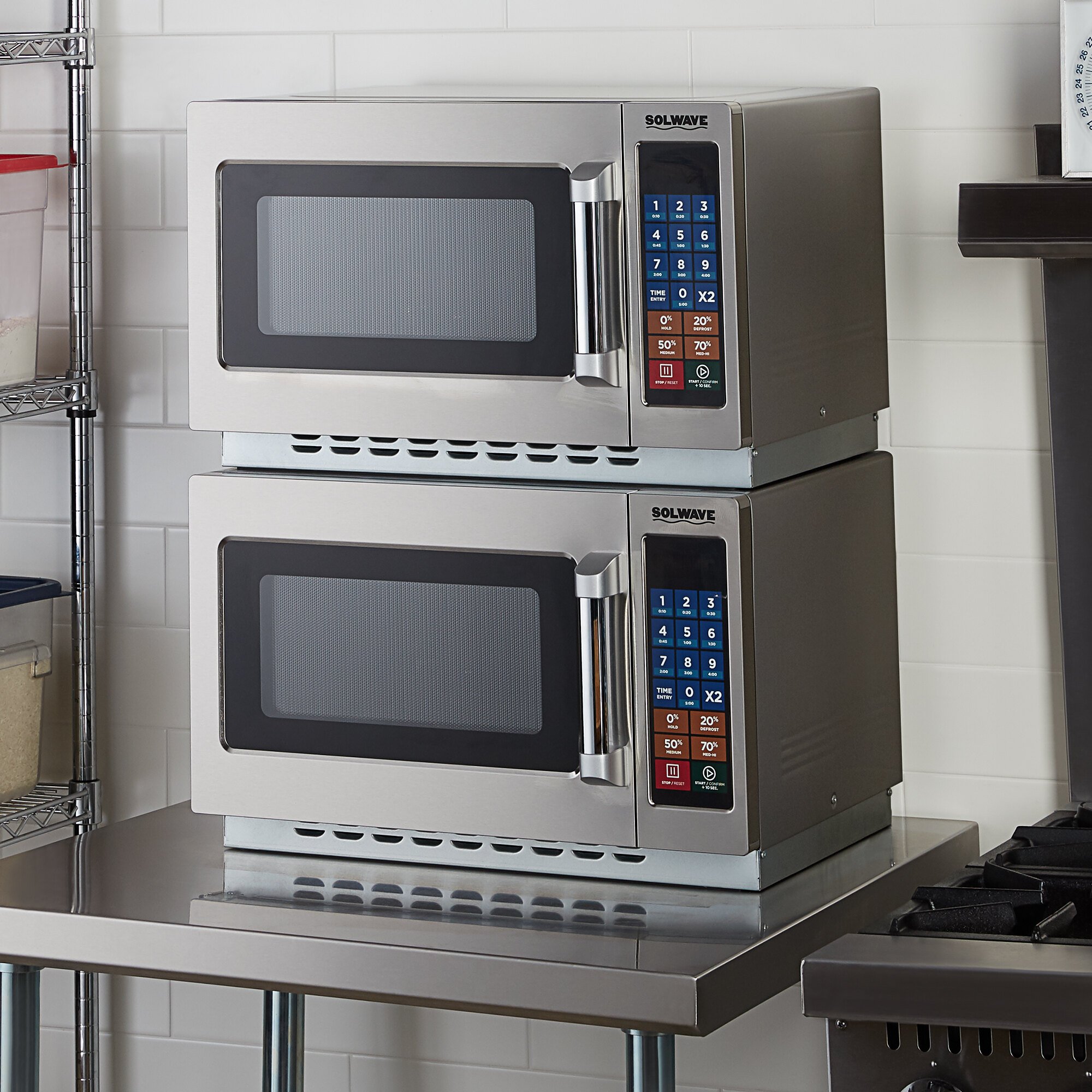 Solwave 1000W Stackable Commercial Microwave with Large 1.2 cu. ft