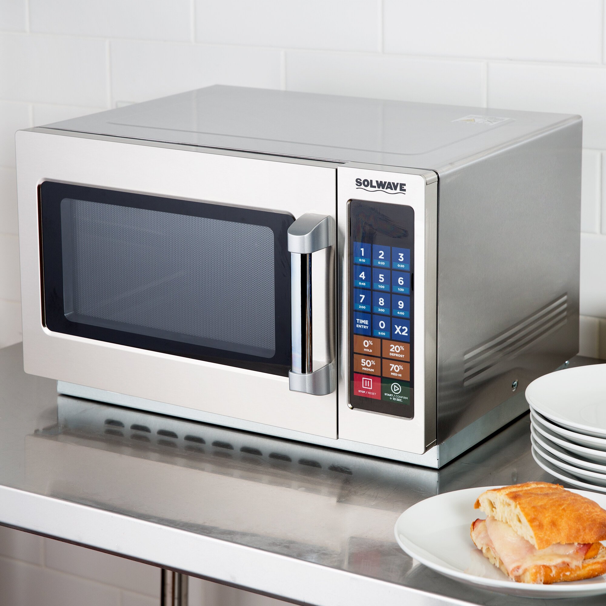 Solwave 1000w Stackable Commercial Microwave With Large 1 2 Cu Ft
