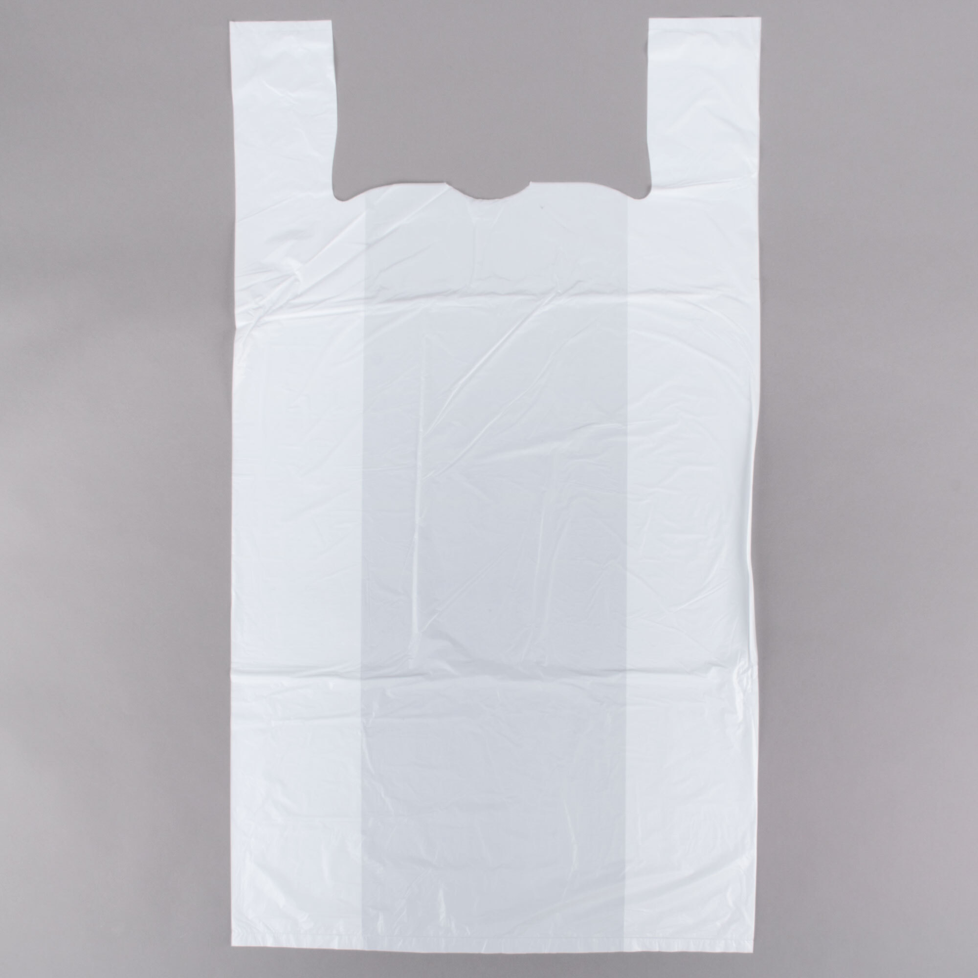 20" x 10" x 36" .71 Mil White Unprinted Plastic TShirt Bag 250/Case