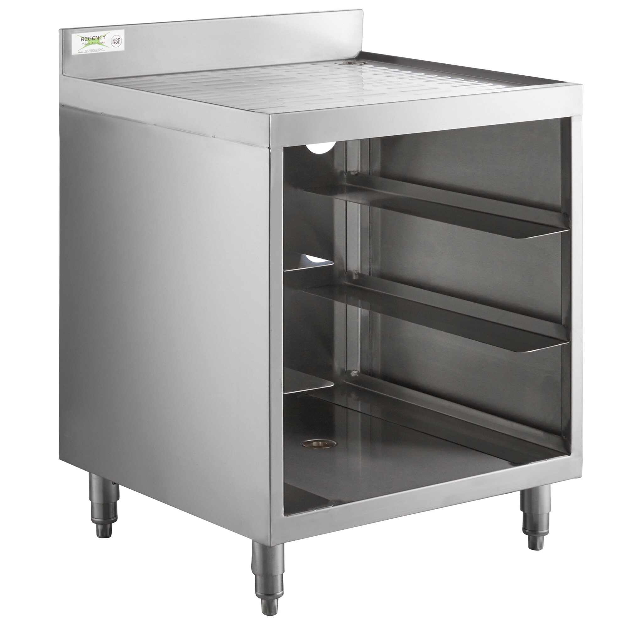 Regency Stainless Steel Corrugated Top Glass Rack Storage Unit 23" x 24"