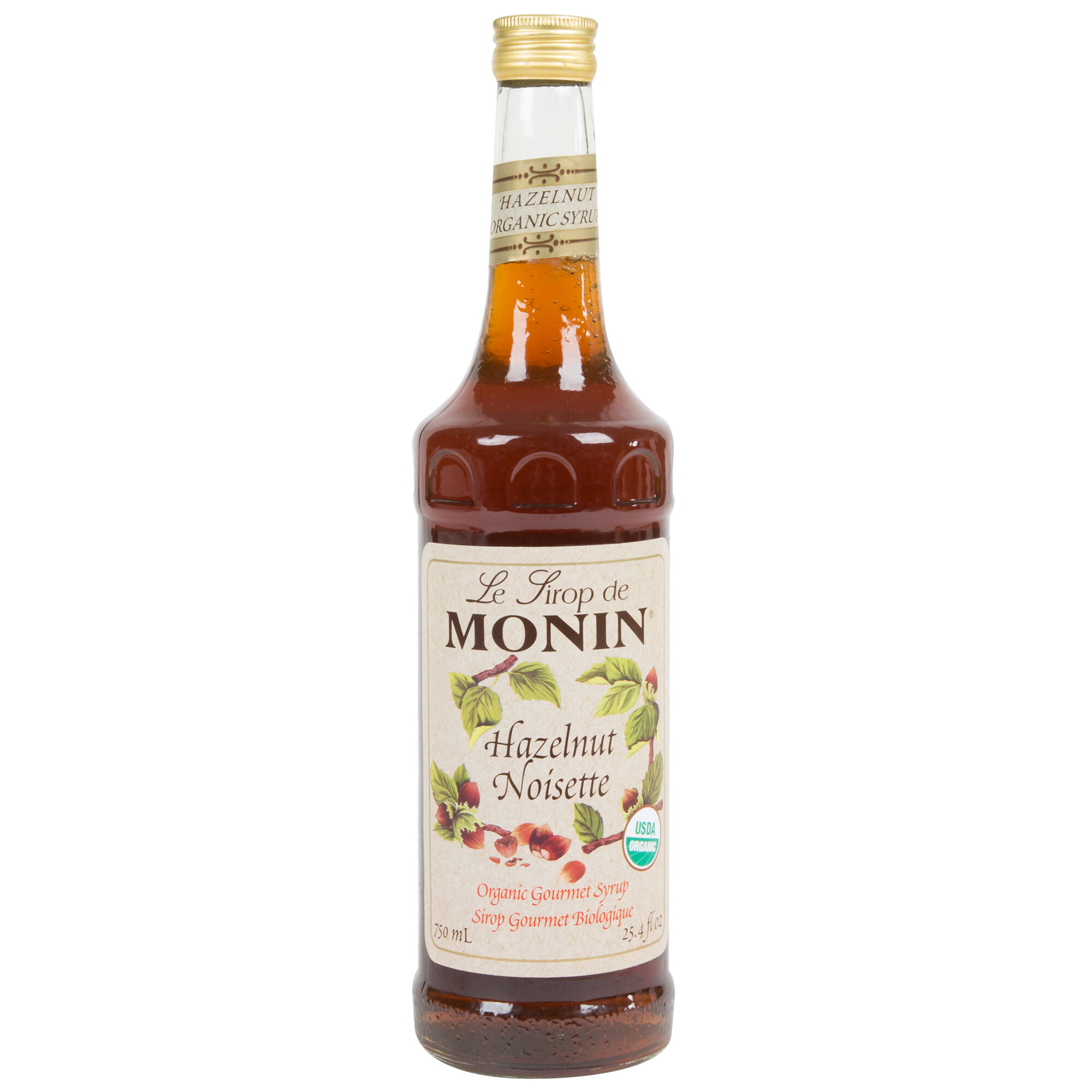 Monin 750 mL Organic Hazelnut Flavoring Syrup