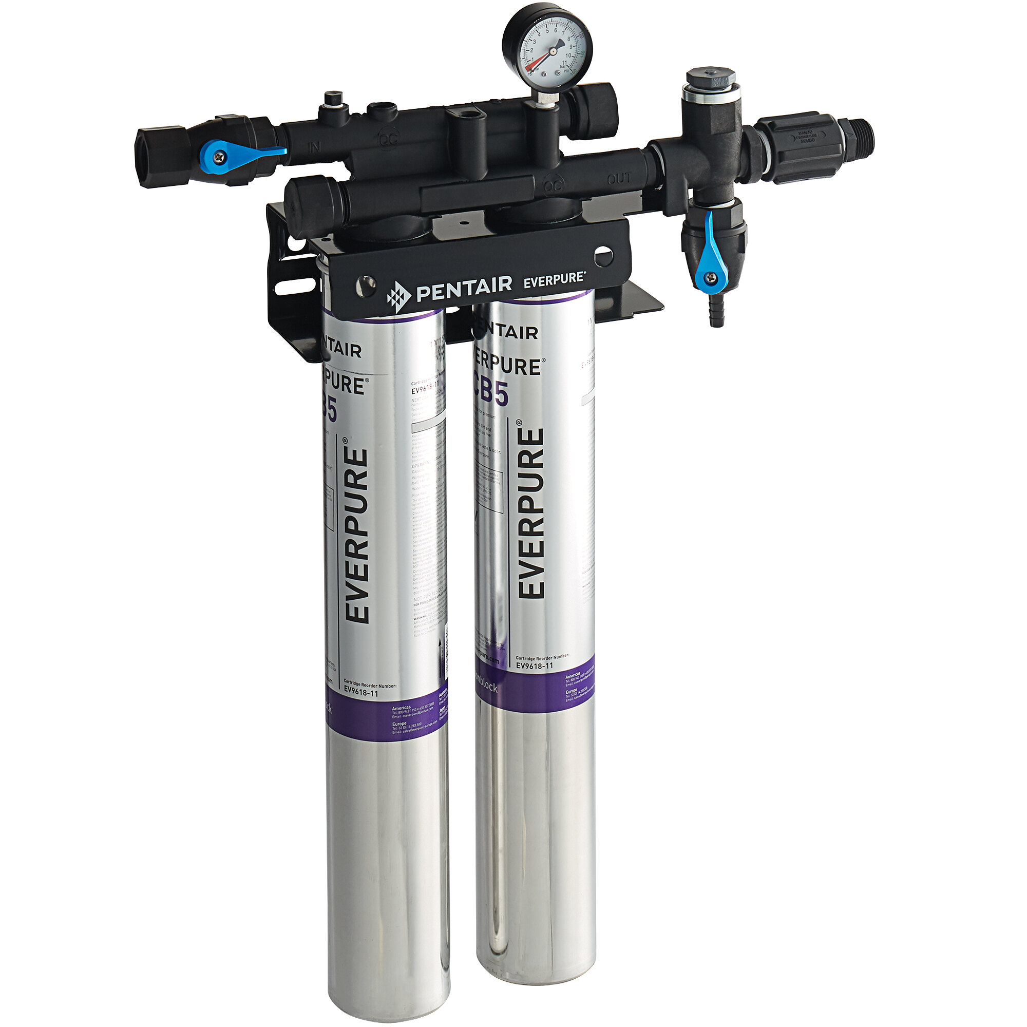 Everpure EV979740 7CB5 Twin Water Filtration System 5 Micron and 5 GPM