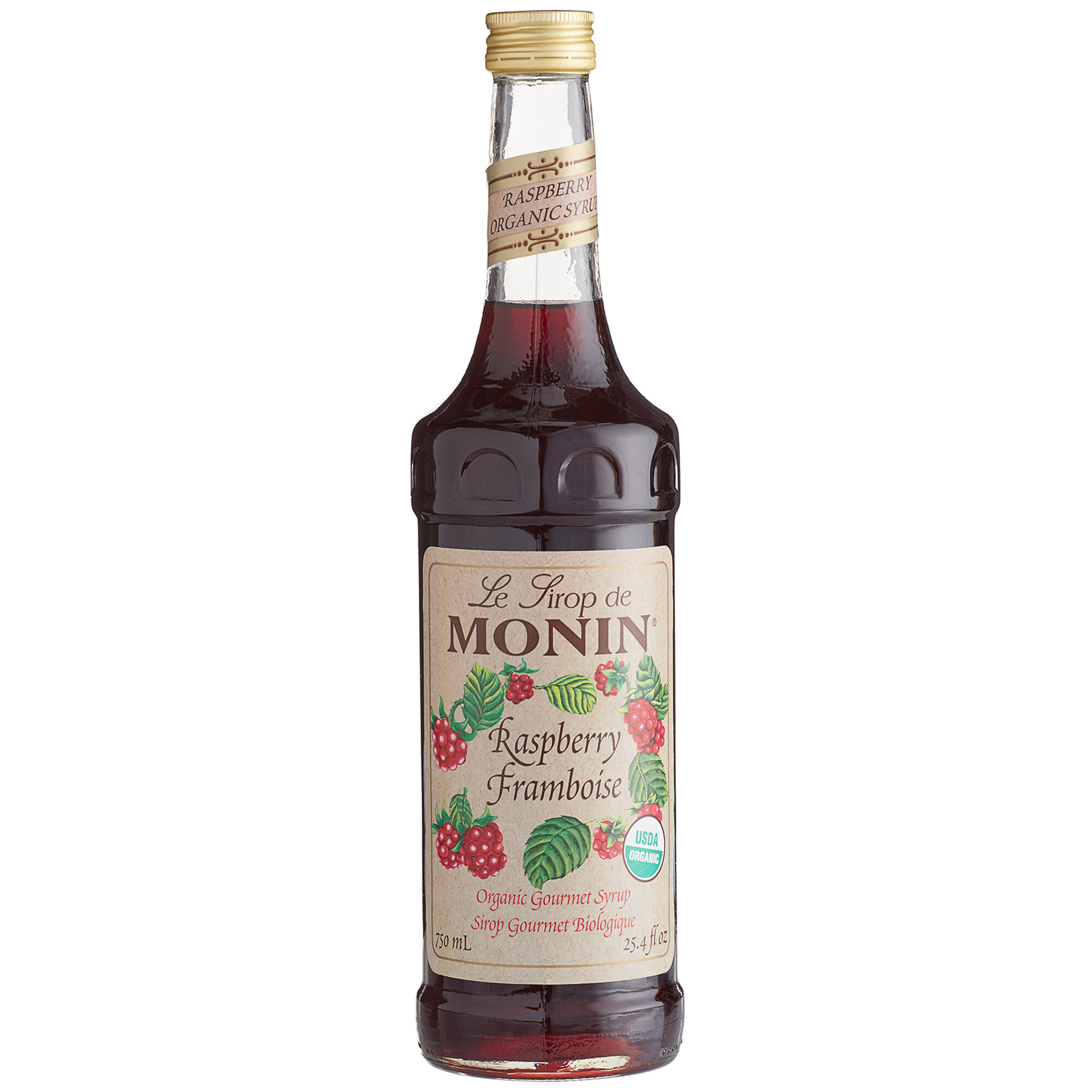 Monin 750 Ml Organic Raspberry Flavoring Fruit Syrup