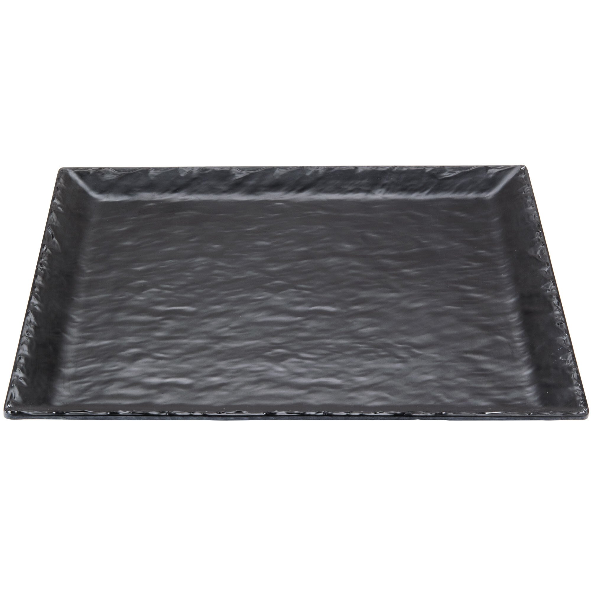 CalMil 3459151565M 15" Square Faux Slate Platter with Raised Rim
