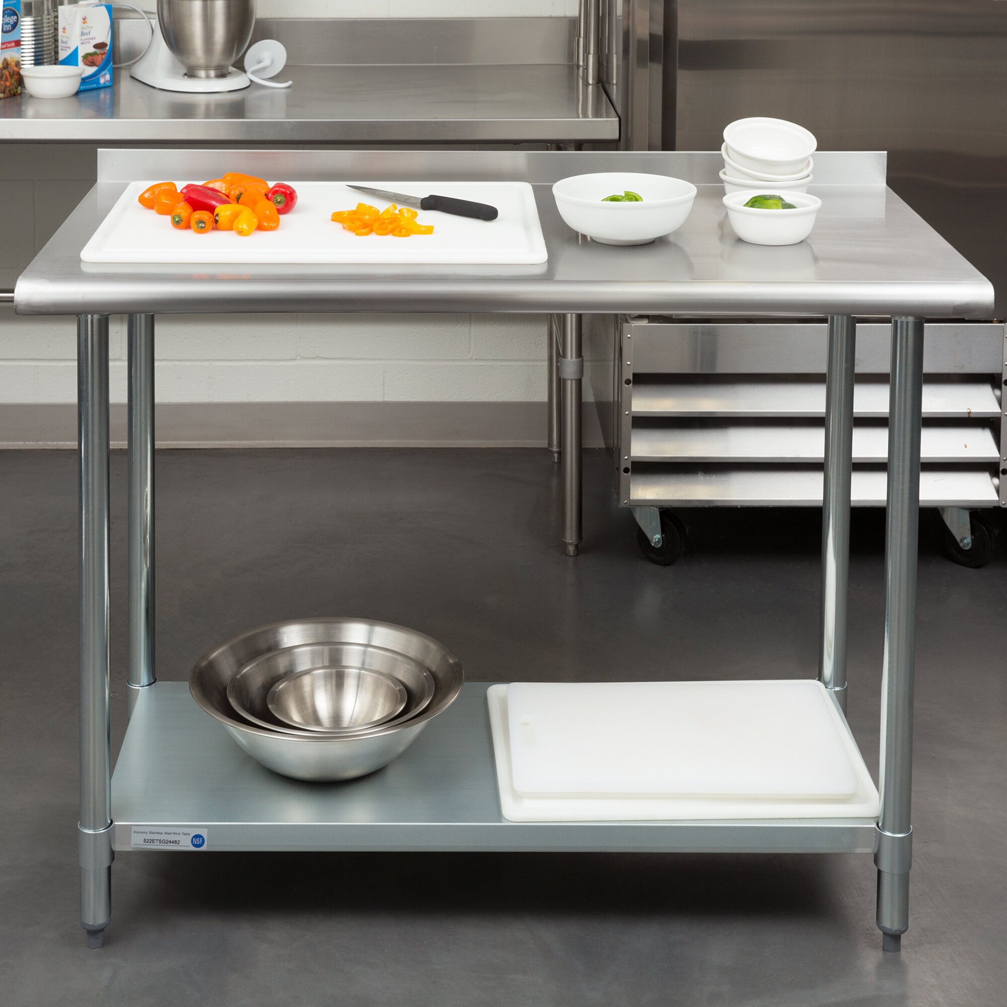 Steelton 24" x 48" 18 Gauge 430 Stainless Steel Work Table with