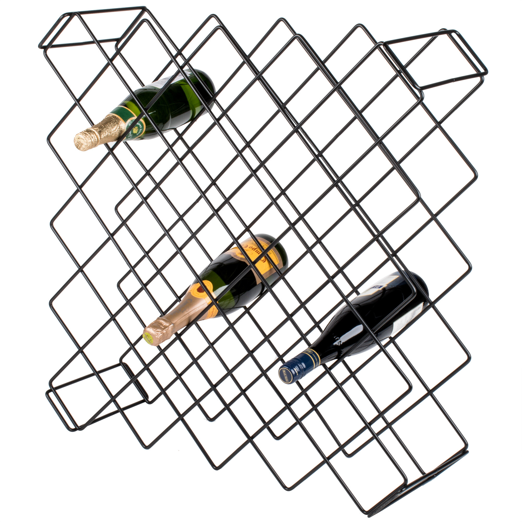 26 1/2" x 26 1/2" Black Wire Wine Rack Module