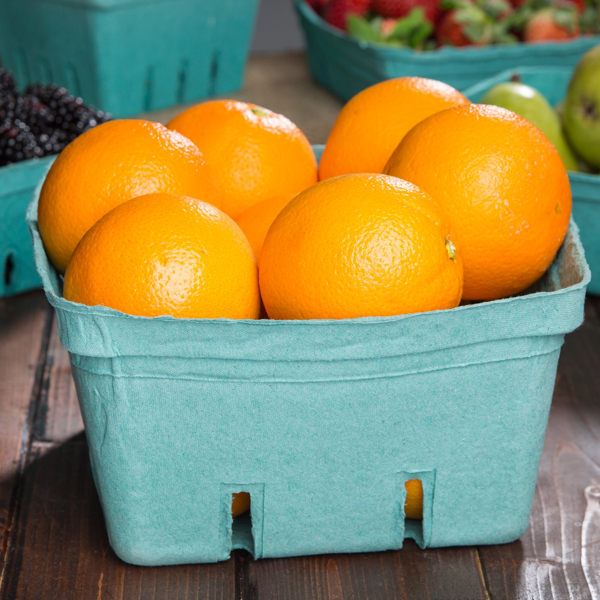 EcoChoice 2.5 Qt. Green Molded Pulp Berry / Produce Basket 10/Pack