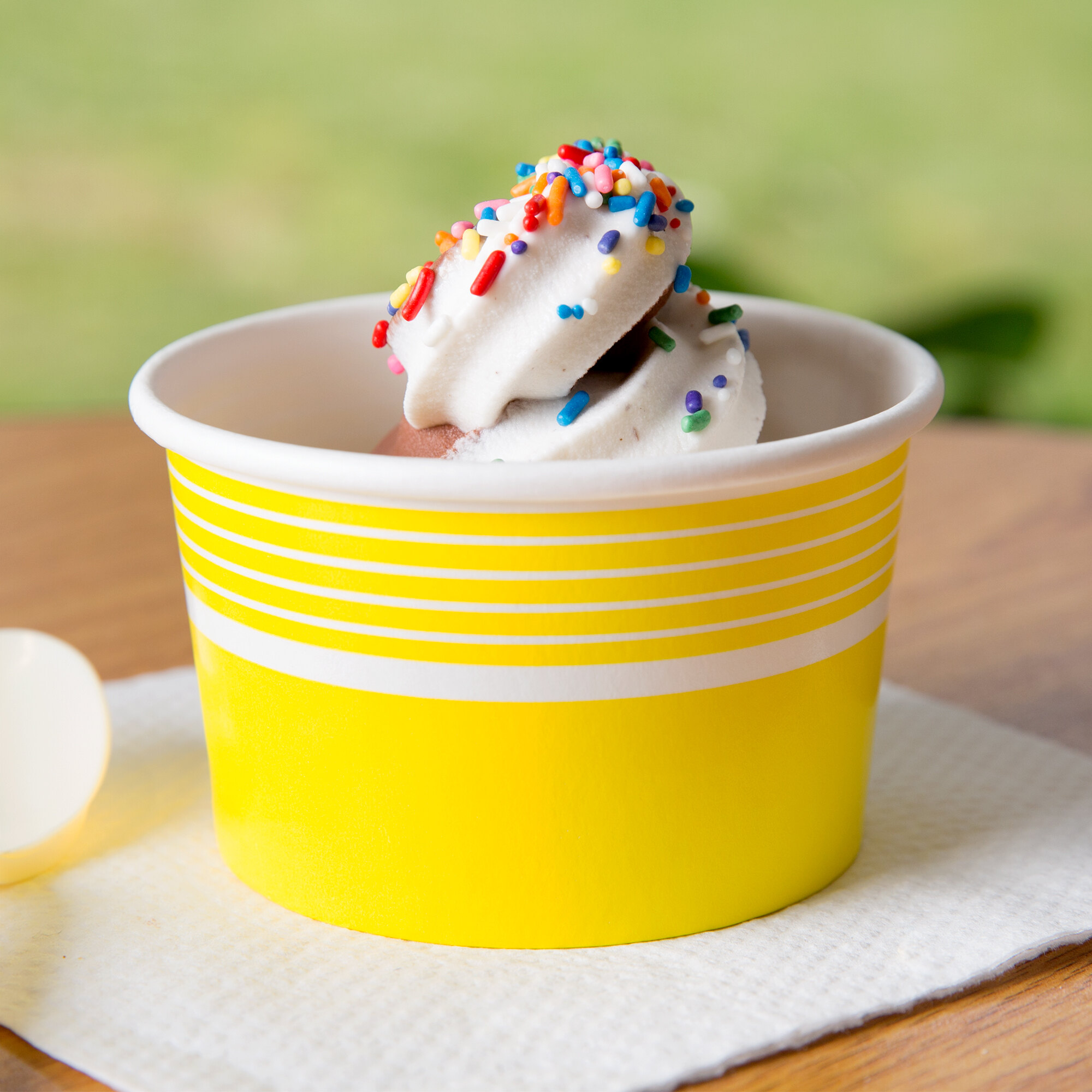 Choice 8 oz. Yellow Paper Frozen Yogurt / Food Cup 50/Pack
