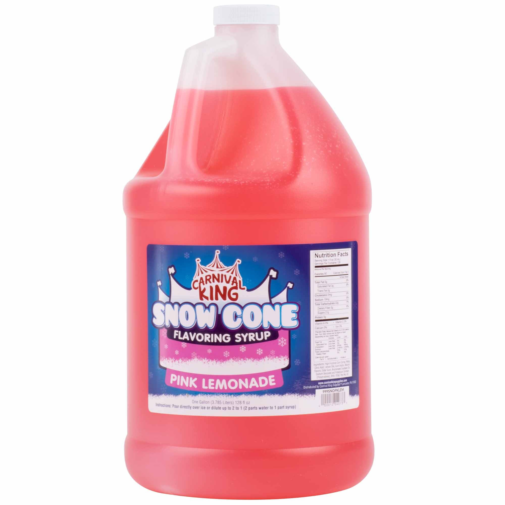 Carnival King 1 Gallon Pink Lemonade Snow Cone Syrup