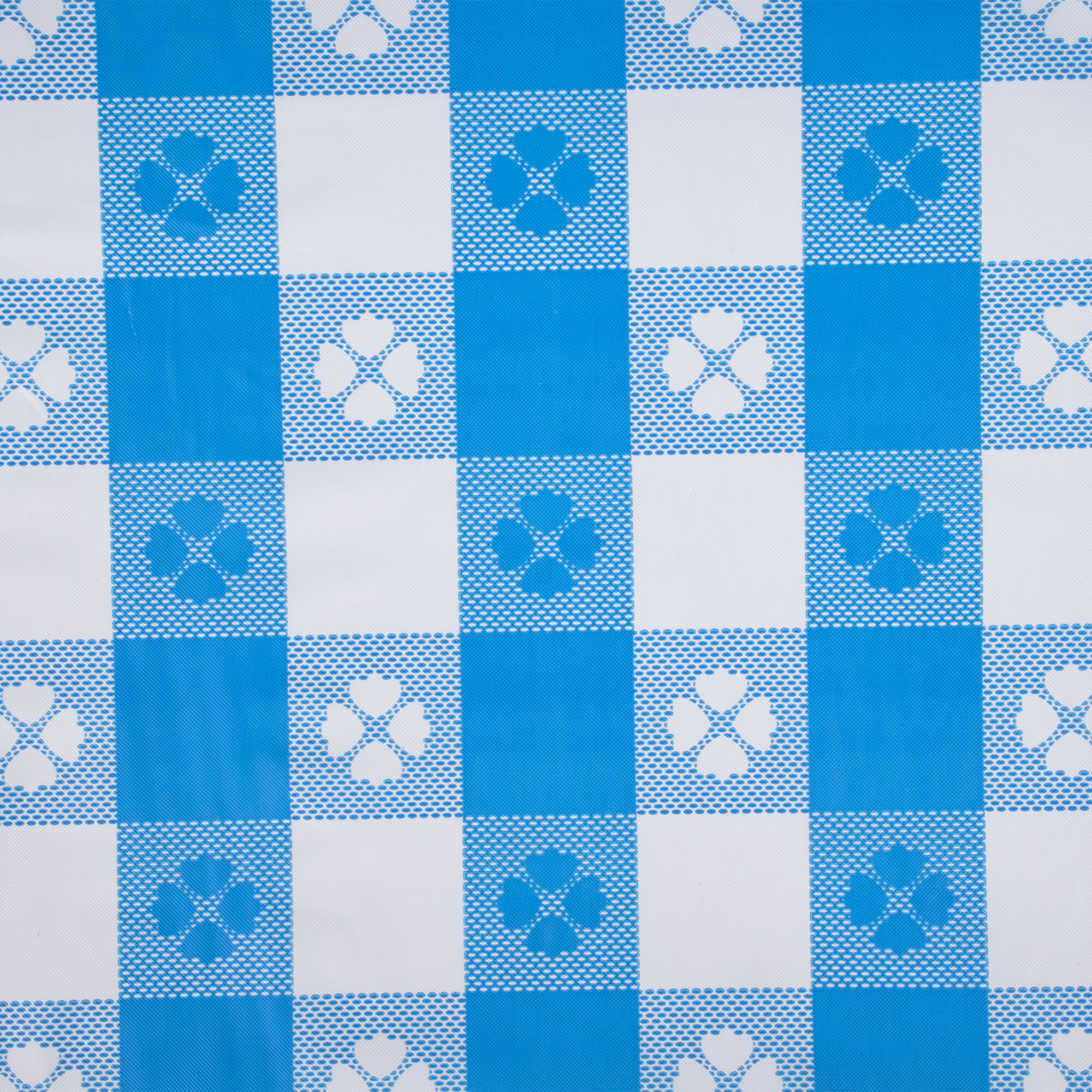 Atlantis Plastics 1503986 300' Blue Gingham Plastic Table Cover