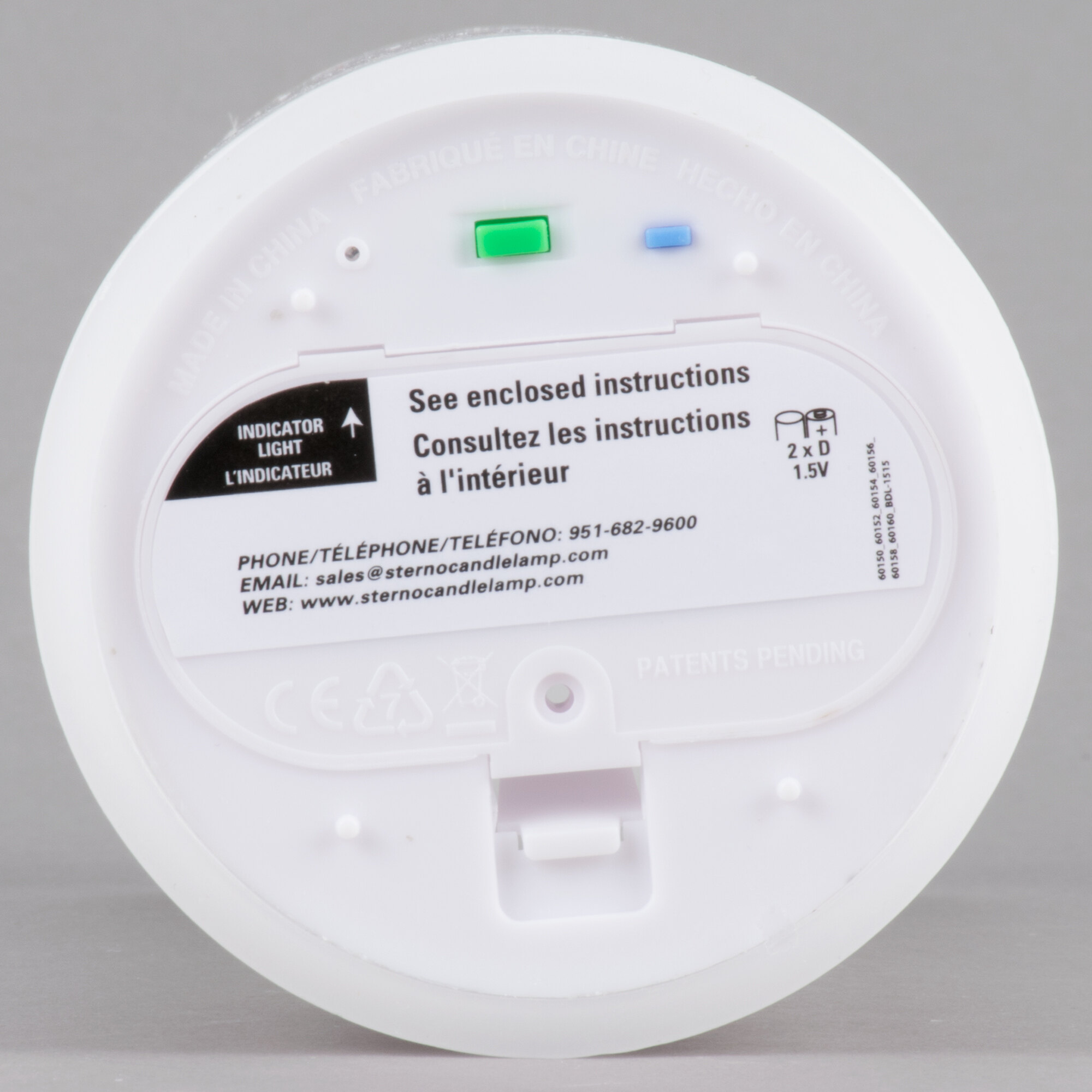 Sterno 60160 Mirage 9 1/2" White Programmable Flameless Flickering LED