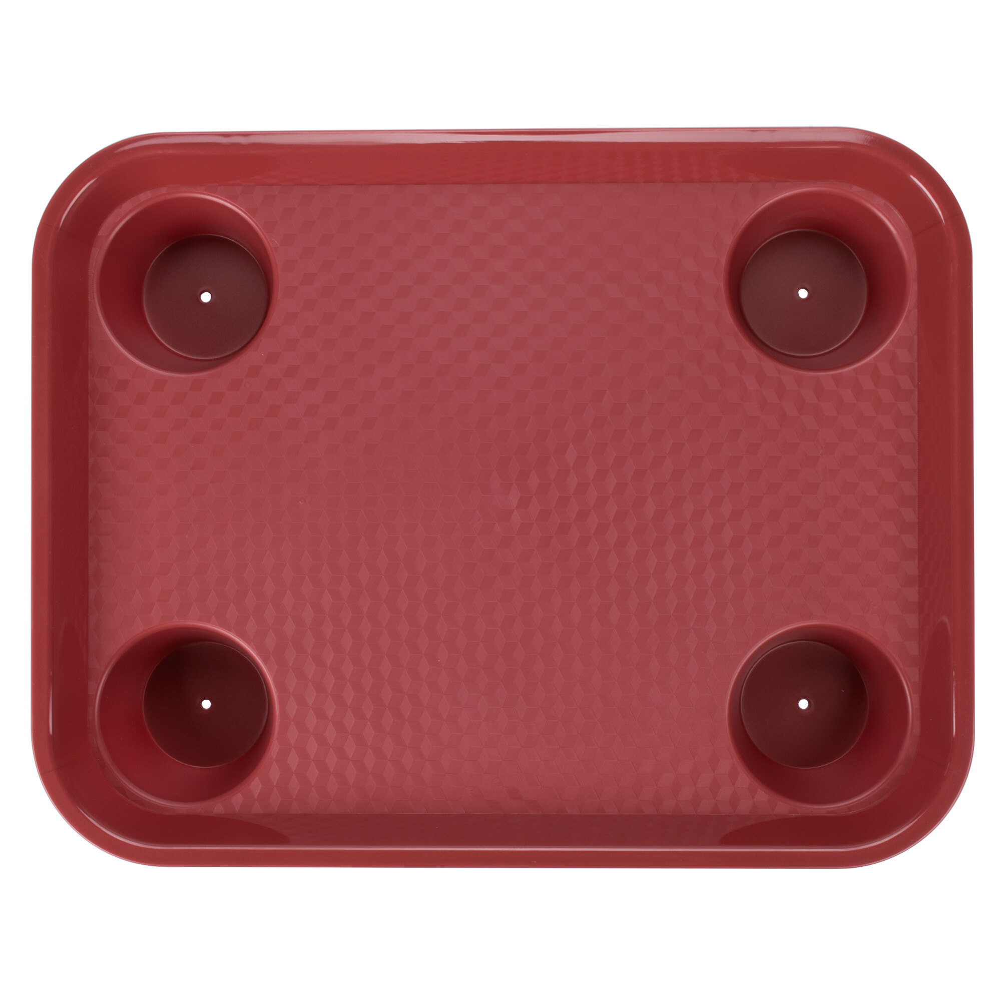 GET FT20R 14" x 17" Red Plastic Fast Food Tray with Cup Holders 12/Case