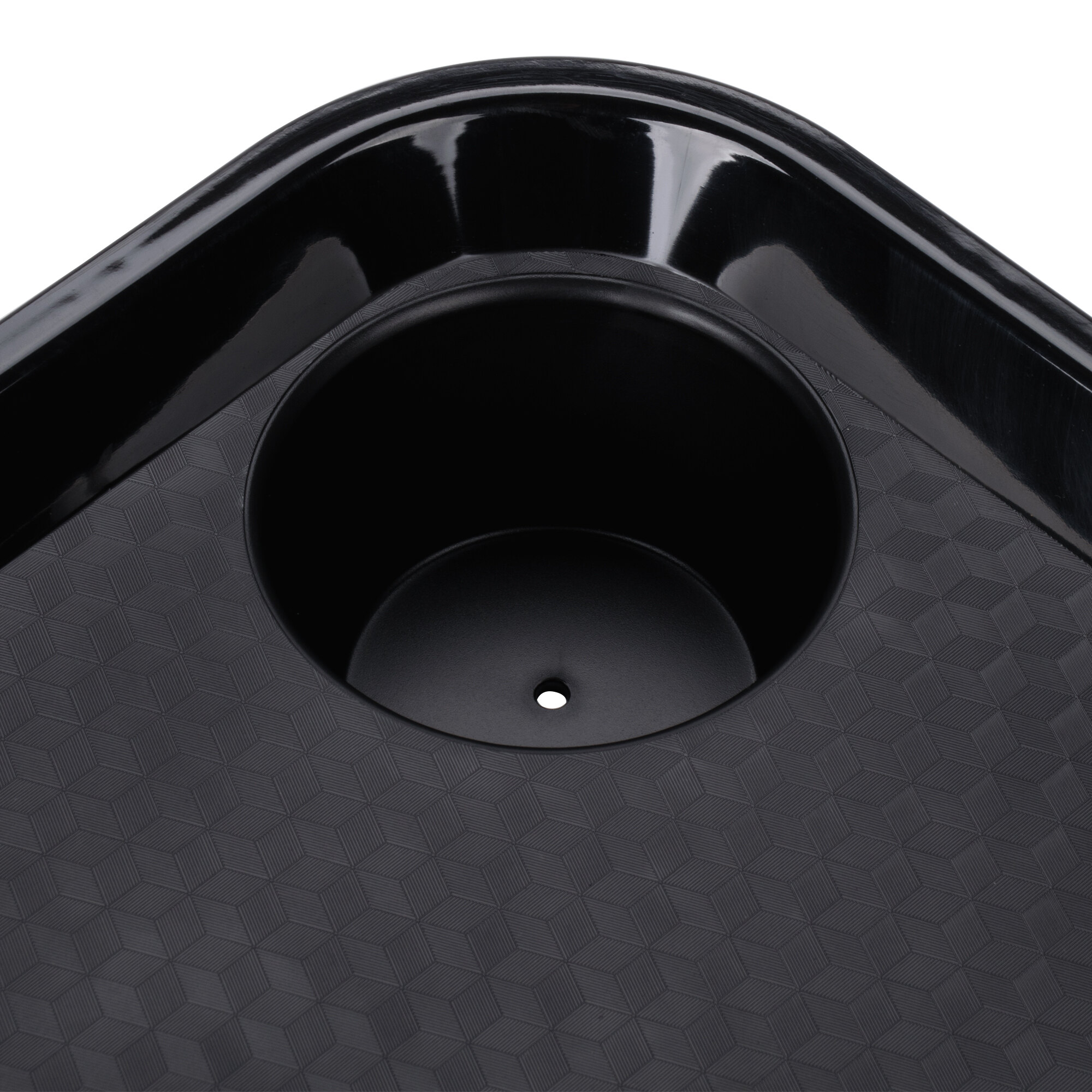 GET FT20BK 14" x 17" Black Plastic Fast Food Tray with Cup Holders