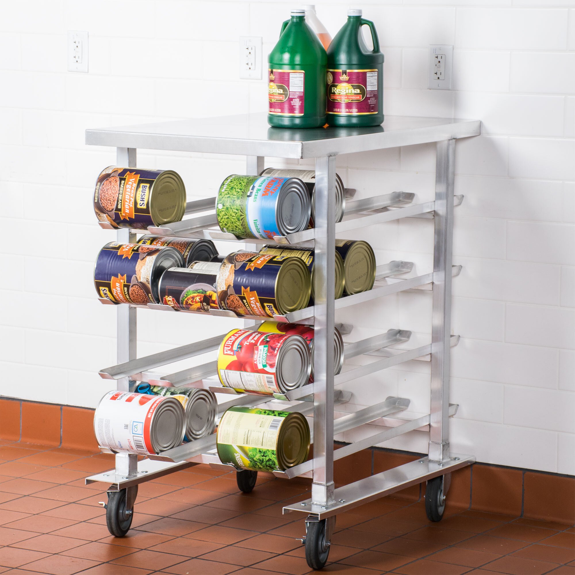 Regency CANRK72AL Half Size Mobile Aluminum Can Rack for 10 and 5