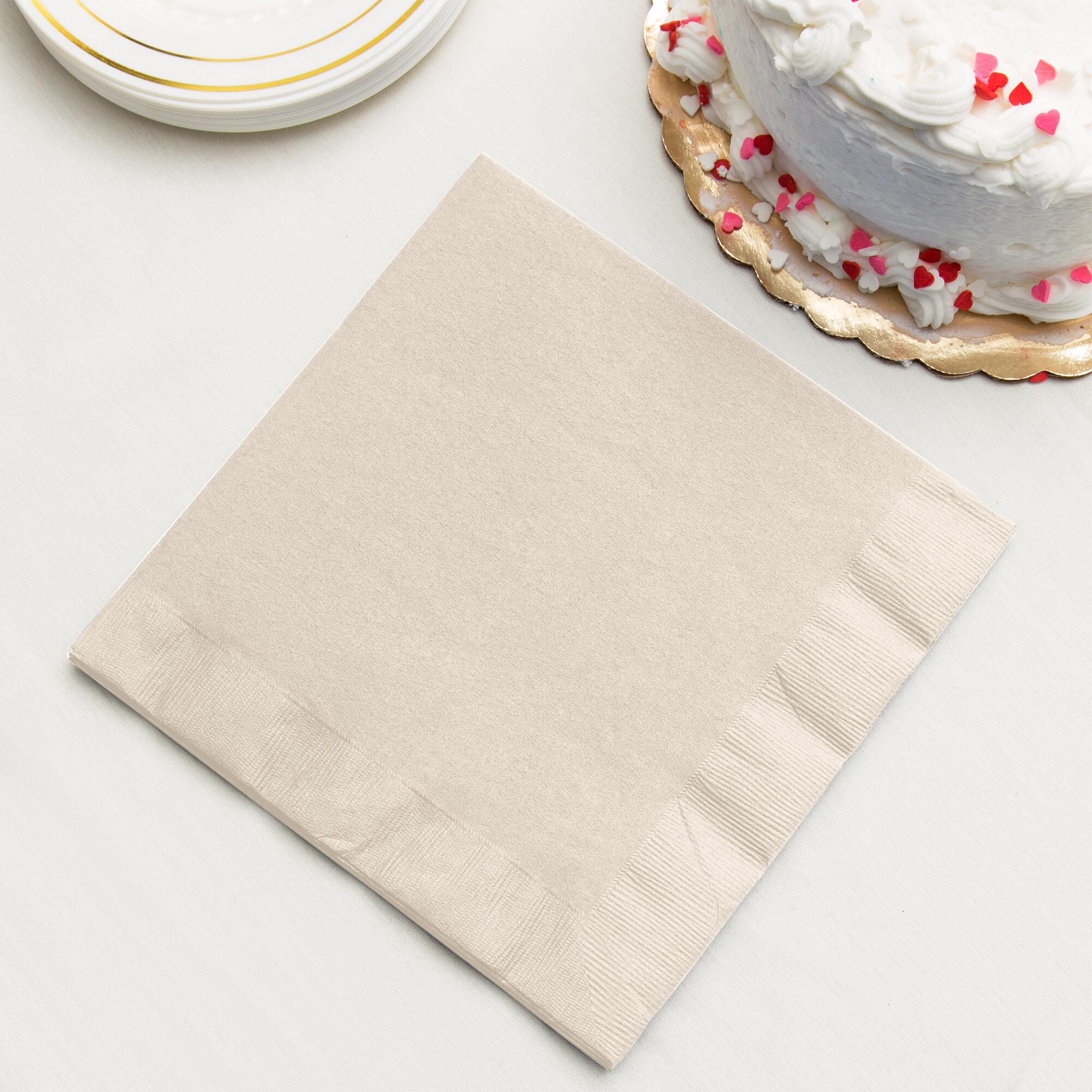 Ivory Paper Dinner Napkin, 3Ply Creative Converting 59161B 25/Pack