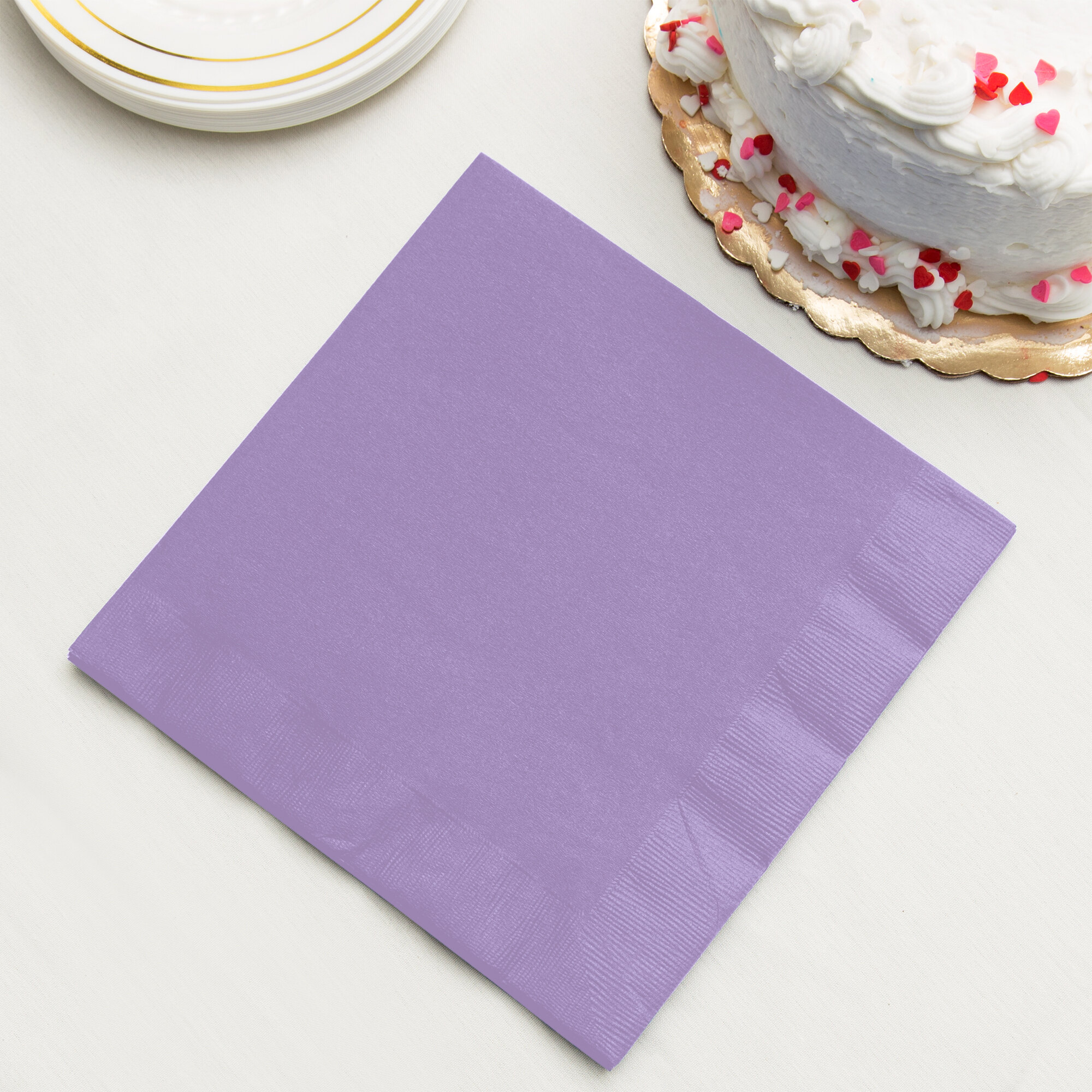 Luscious Lavender Purple Paper Dinner Napkin, 3Ply Creative Converting 59193B 25/Pack