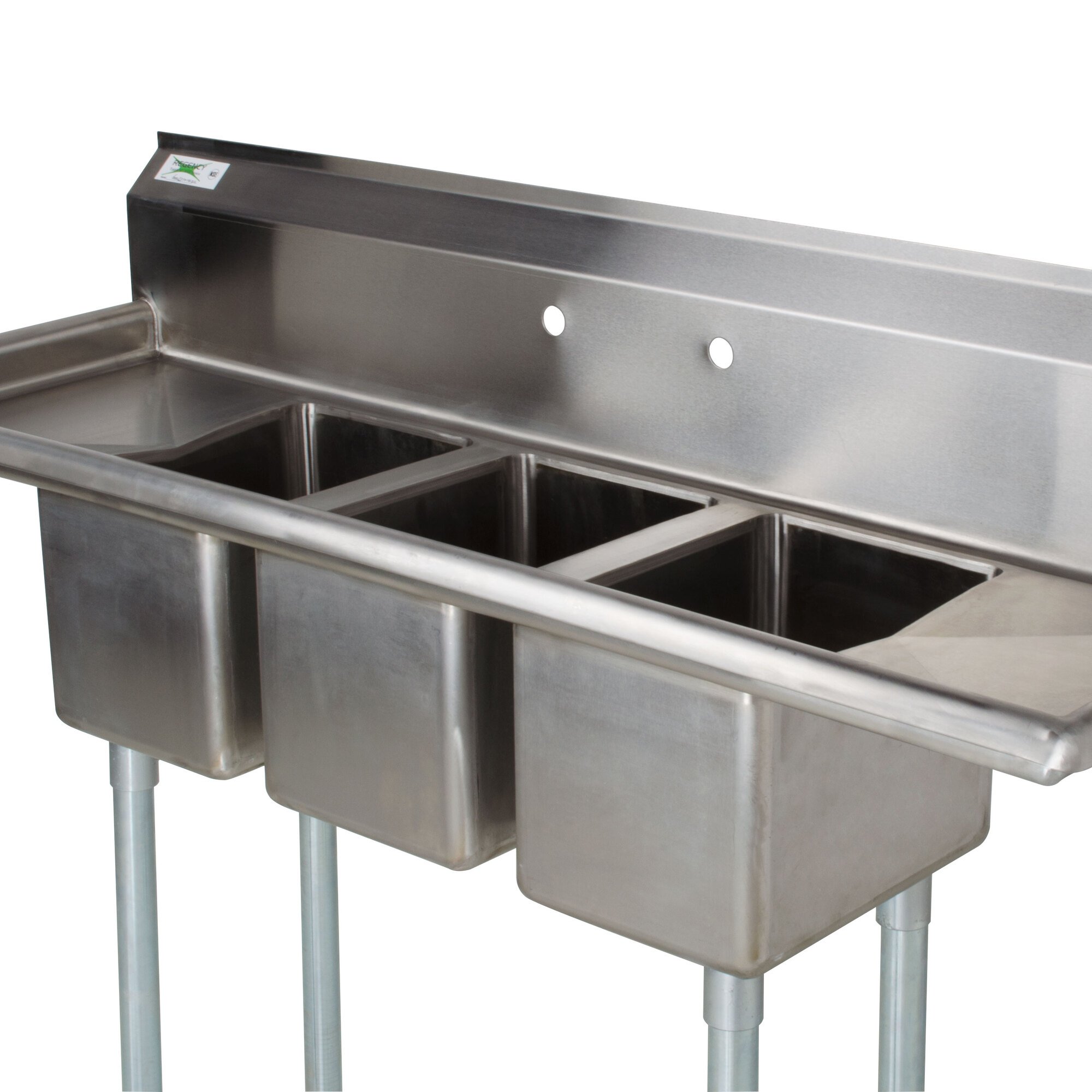 3 Compartment Sink With 2 Drainboards Regency 16 Gauge Three