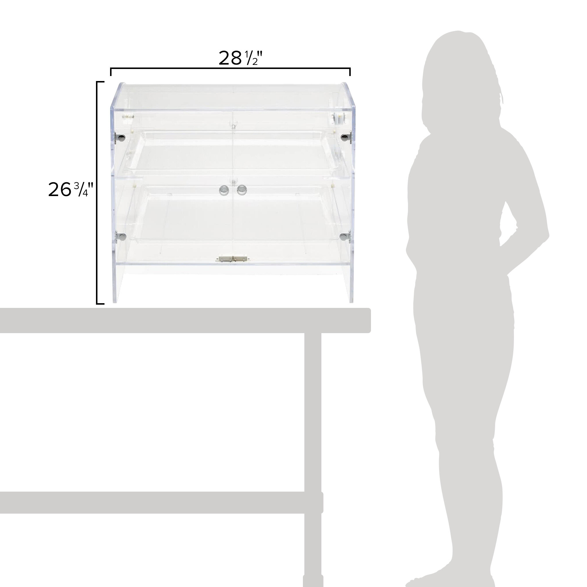 Vollrath XLBC2FR-1826-13 Extra Large Acrylic 2 Tray Bakery Case with ...