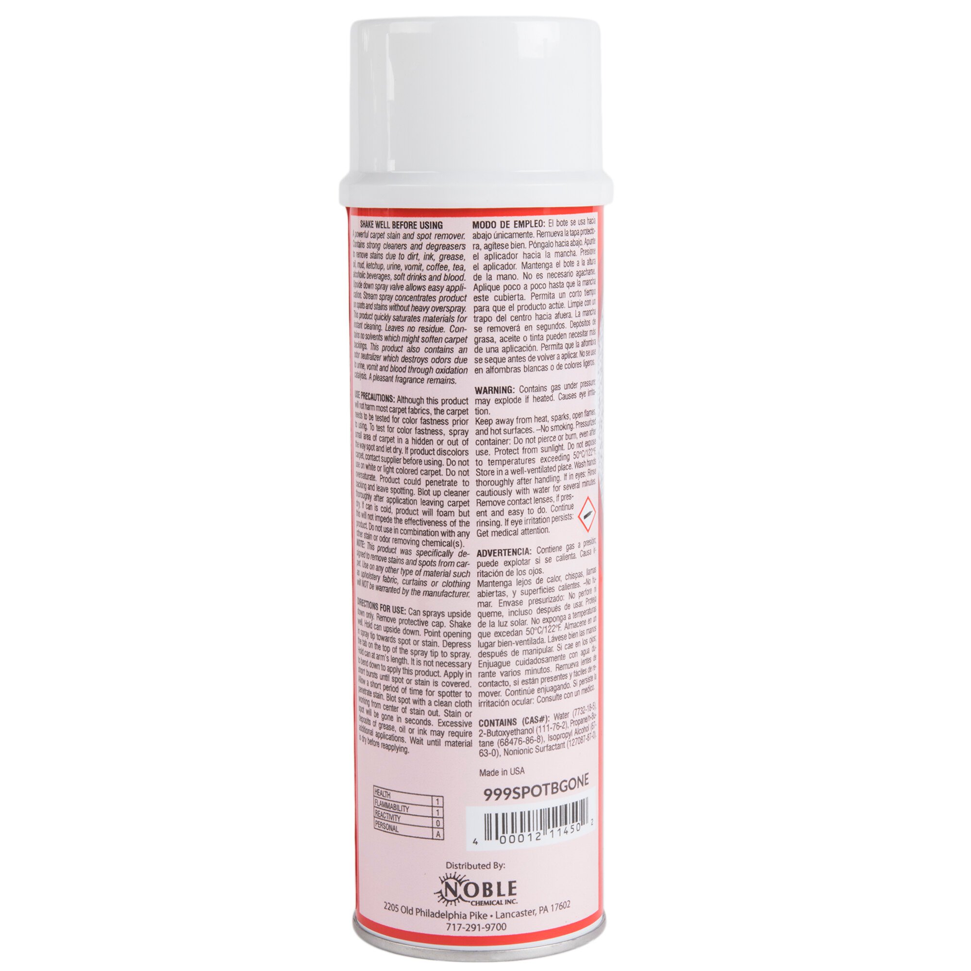 Noble Chemical 18 Oz. Spot-B-Gone Instant Carpet Spot And Stain Remover ...