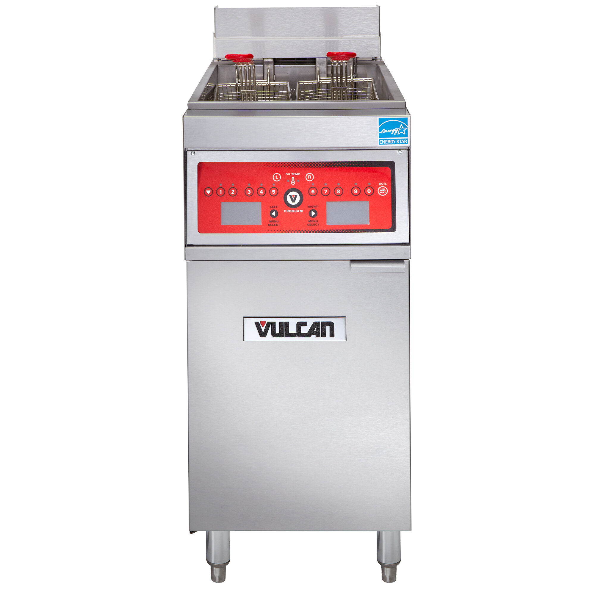 Vulcan 1ER50C-2 50 lb. Electric Floor Fryer with Computer Controls