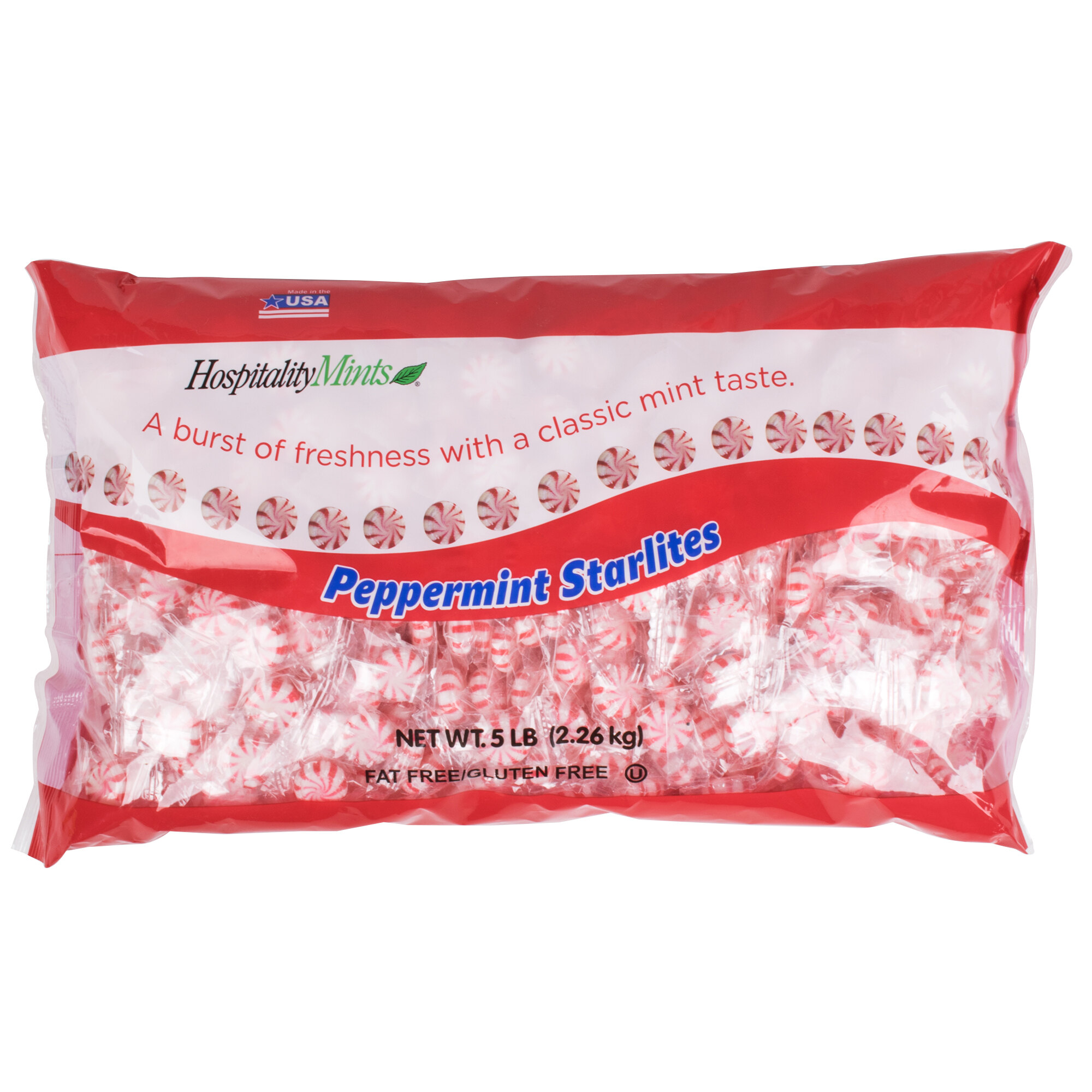 Peppermint Starlite Mints Individually Wrapped 5 lb. Bag