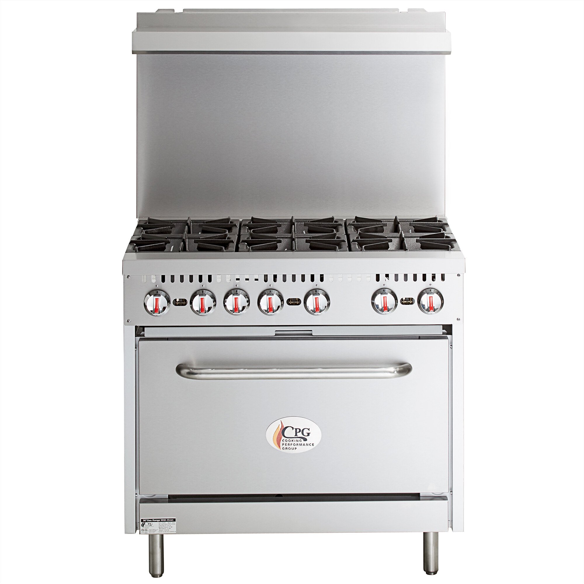 Cooking Performance Group S36L Liquid Propane 6 Burner 36" Range with