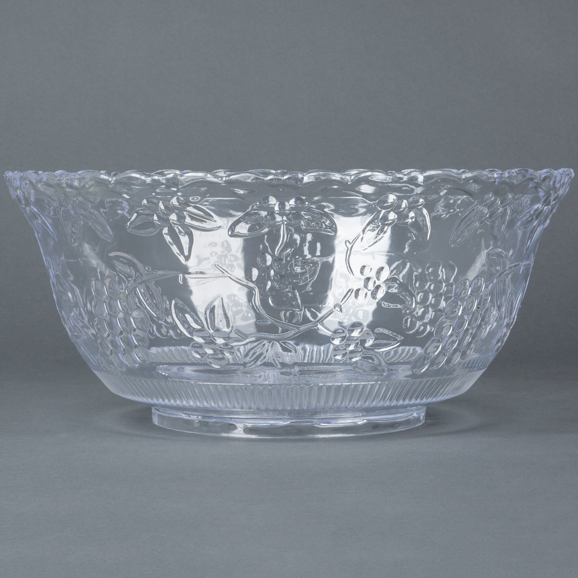 Fineline Platter Pleasers 3508 8 Qt. Clear Plastic Punch Bowl