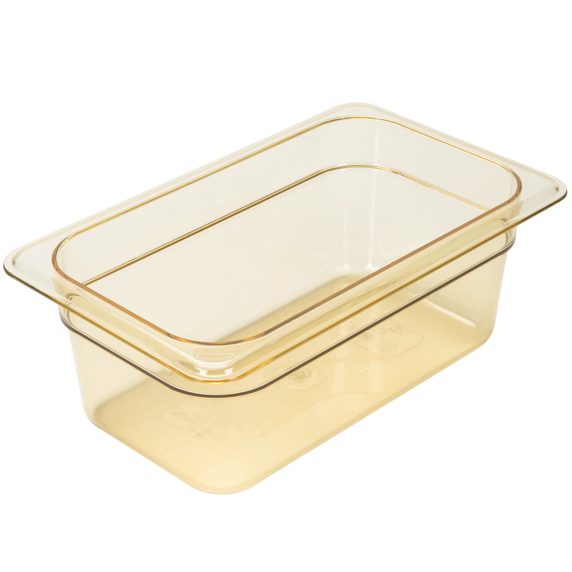 Cambro 44HP150 H-Pan™ 1/4 Size Amber High Heat Plastic Food Pan - 4