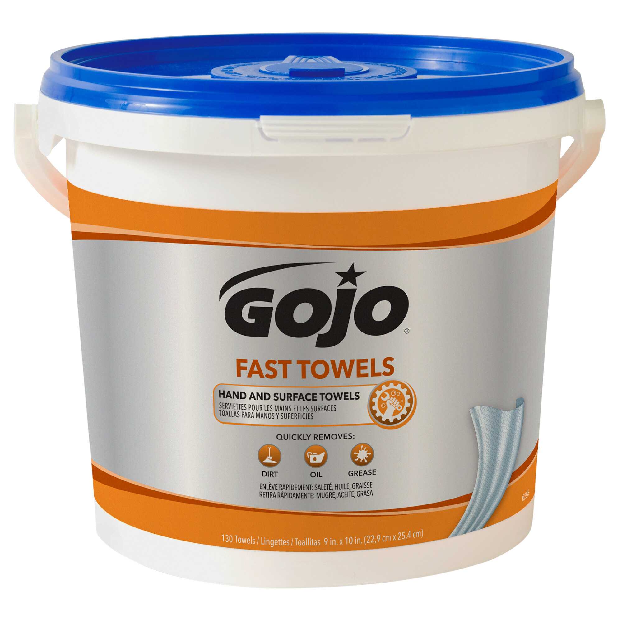 GOJO® 6298-04 Fast Towels Hand Cleaning Wipes 130 Count Bucket